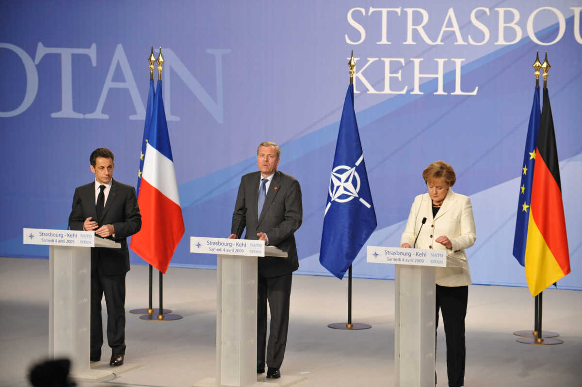Final press conference by the President of France, Nicholas Sarkozy, NATO Secretary General Jaap de Hoop Scheffer and Angela Merkel, Chancellor of the Federal Republic of Germany