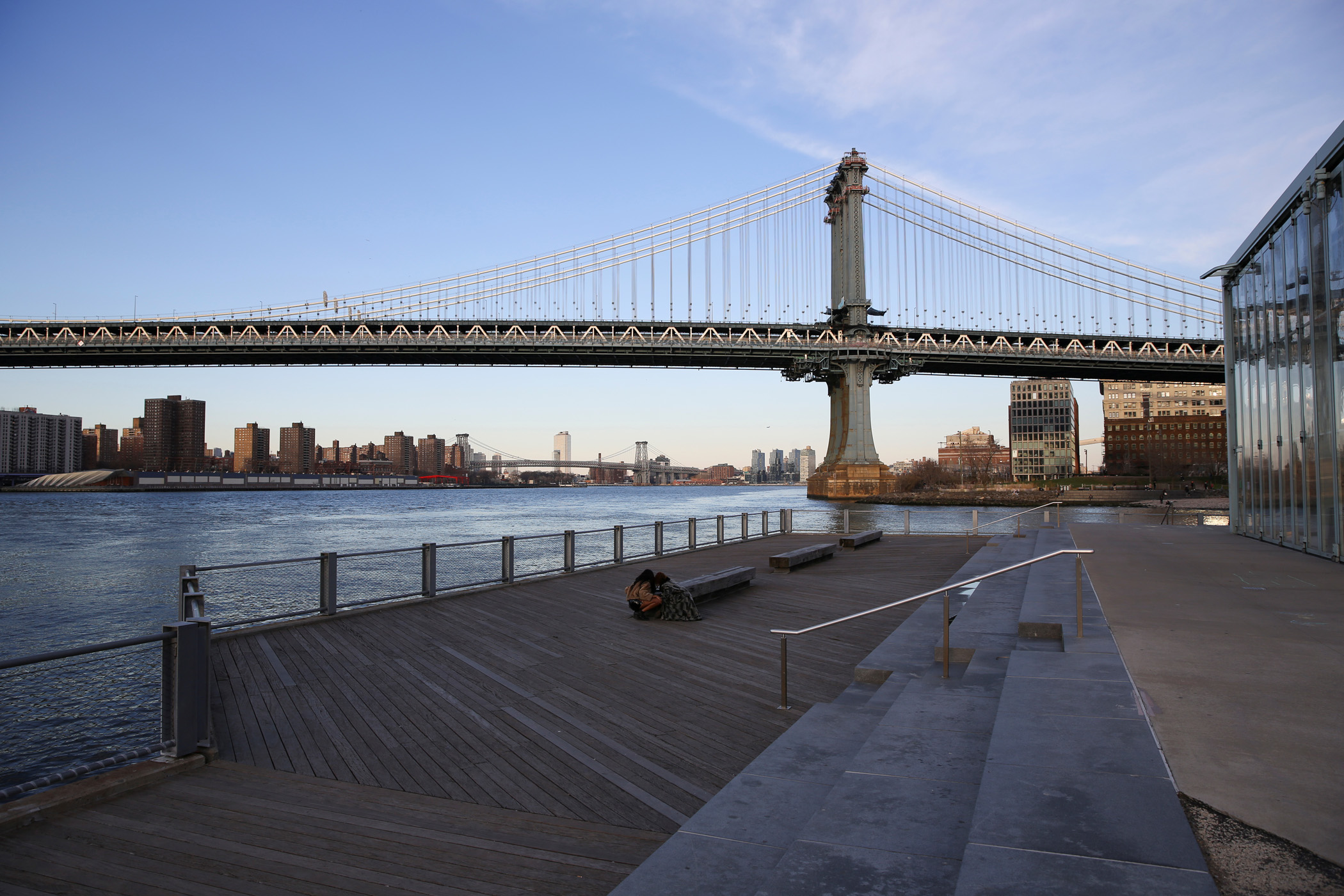 The sunset over Manhattan is seen from Brooklyn Bridge Park, during the outbreak of the coronavirus disease (COVID-19) in Brooklyn, New York City, U.S., March 24, 2020. REUTERS
