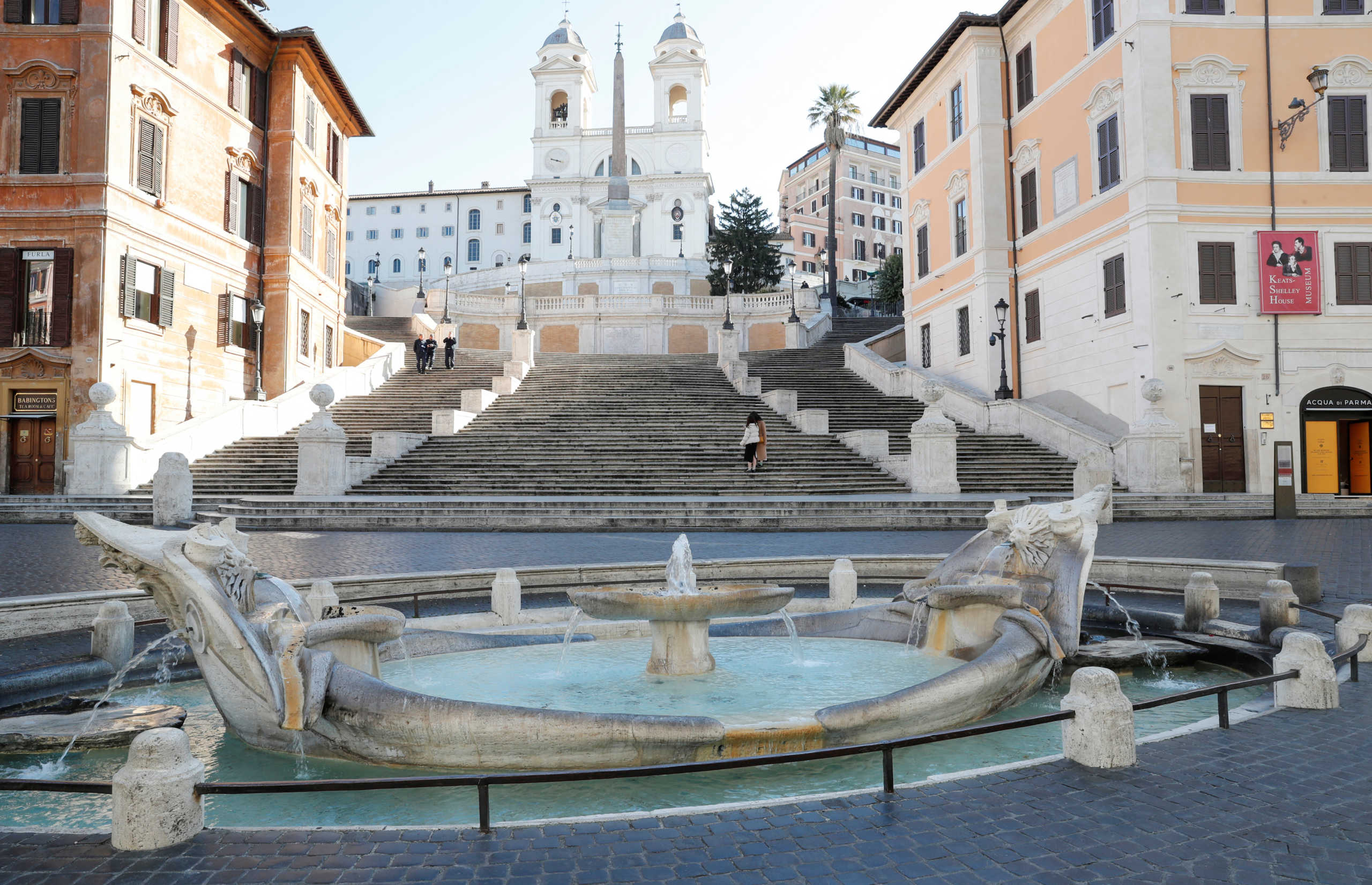 General view of the Rome's Spanish Steps, virtually deserted after a decree orders for the whole of Italy to be on lockdown in an unprecedented clampdown aimed at beating the coronavirus, in Rome, Italy, March 10, 2020. REUTERS