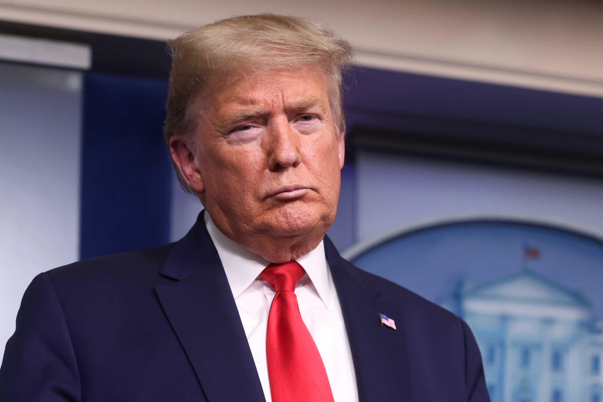 U.S. President Donald Trump leads the daily coronavirus response briefing at the White House in Washington, U.S. March 24, 2020.  REUTERS