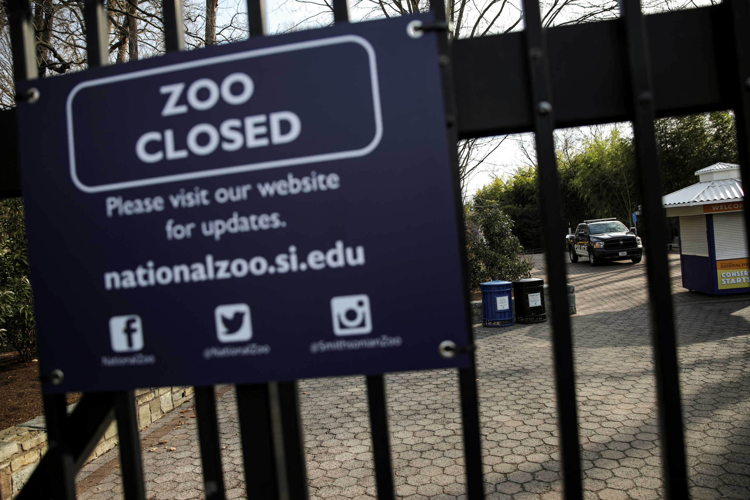 A closed fence is seen at the local Zoo as museums and many public areas are closed to the public for precaution due to coronavirus (COVID-19) spread, in Washington, U.S., March 14, 2020. REUTERS