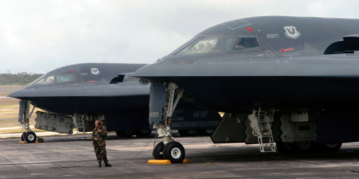 ANDERSEN AIR FORCE BASE, Guam -- Senior Airman Mindy High prepares to launch a B-2 Spirit bomber during a mission here.  The B-2s deployed here Feb. 25 to provide U.S. Pacific Command officials a continuous bomber presence in the Asia-Pacific region, enhancing regional security and the U.S. commitment to the Western Pacific.  Bomber aircraft have had an ongoing presence on the island since February 2004.  Airman High is a crew chief from the 509th Bomb Wing at Whiteman Air Force Base, Mo.  (U.S. Air Force photo by Master Sgt. Val Gempis)