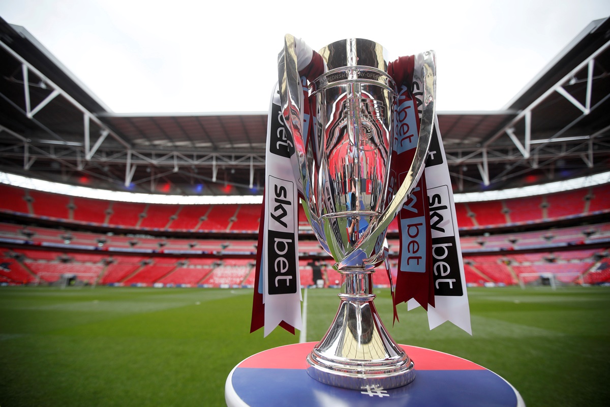 FILE PHOTO: Soccer Football - Championship Playoff Final - Aston Villa v Derby County - Wembley Stadium, London, Britain - May 27, 2019  General view of the Championship play off final trophy  REUTERS
