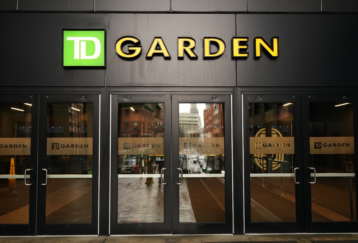 Mar 13, 2020; Boston, Massachusetts, USA; The exterior of TD Garden is seen as the NBA season is on hold due to concerns over the Covid 19 coronavirus. TD Garden is open to only to essential personnel. Mandatory Credit: David Butler II-USA TODAY Sports