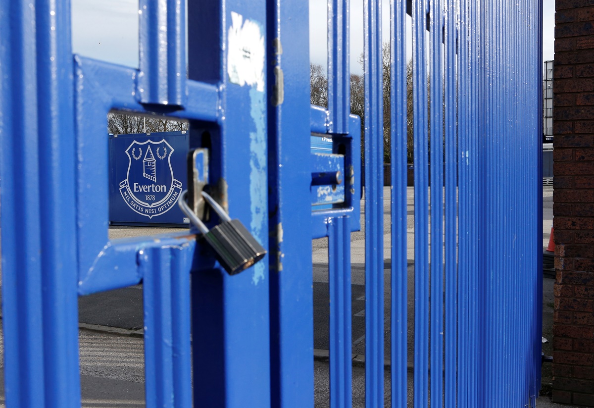 Soccer Football - Premier League - Coronavirus impact on the Premier League - Goodison Park, Liverpool, Britain - March 16, 2020   General view of a padlock on a gate at Goodison Park as the Premier League is suspended due to the number of coronavirus cases growing around the world     Action Images via Reuters