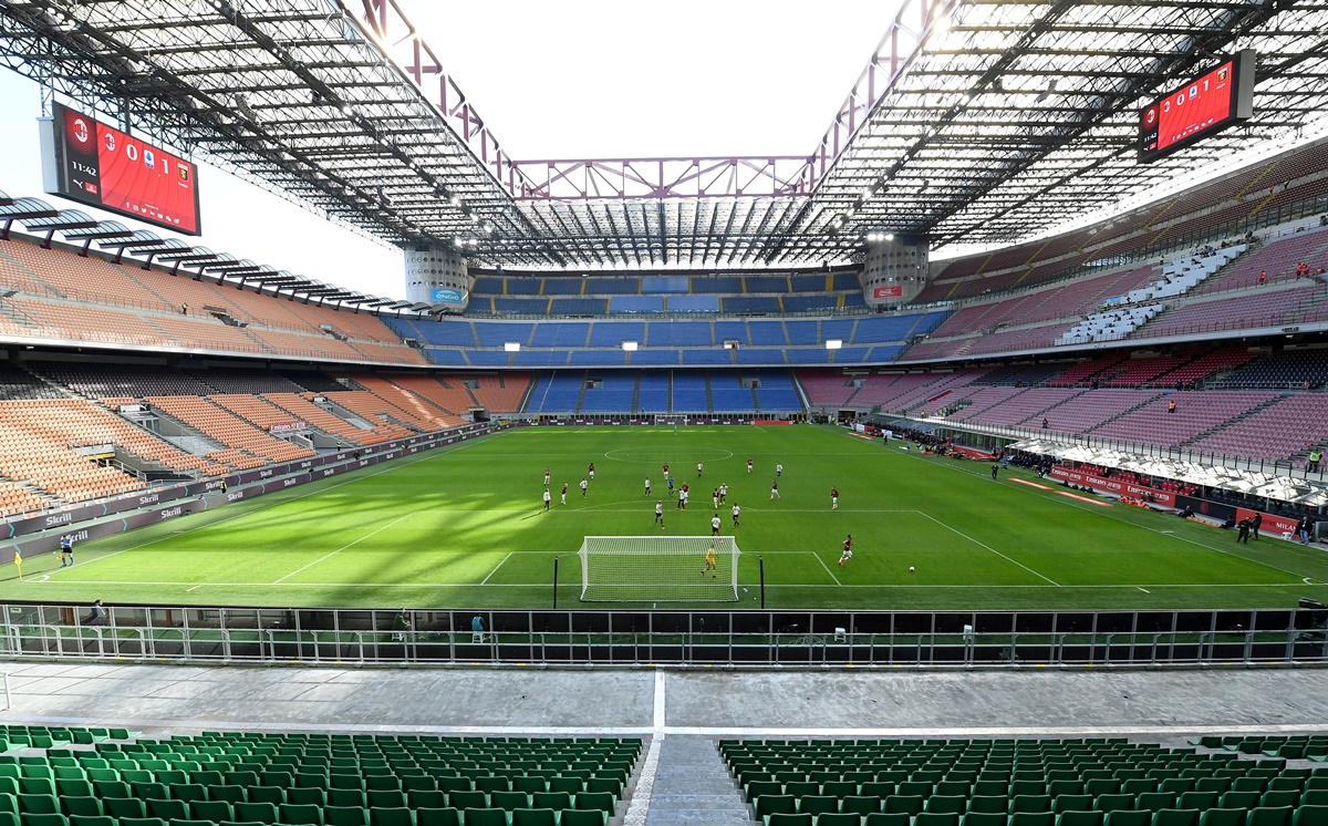 Soccer Football - Serie A - AC Milan v Genoa - San Siro, Milan, Italy - March 8, 2020  General view inside the stadium during the match. The match is being played behind closed doors to spectators as the number of coronavirus cases grow around the world  REUTERS
