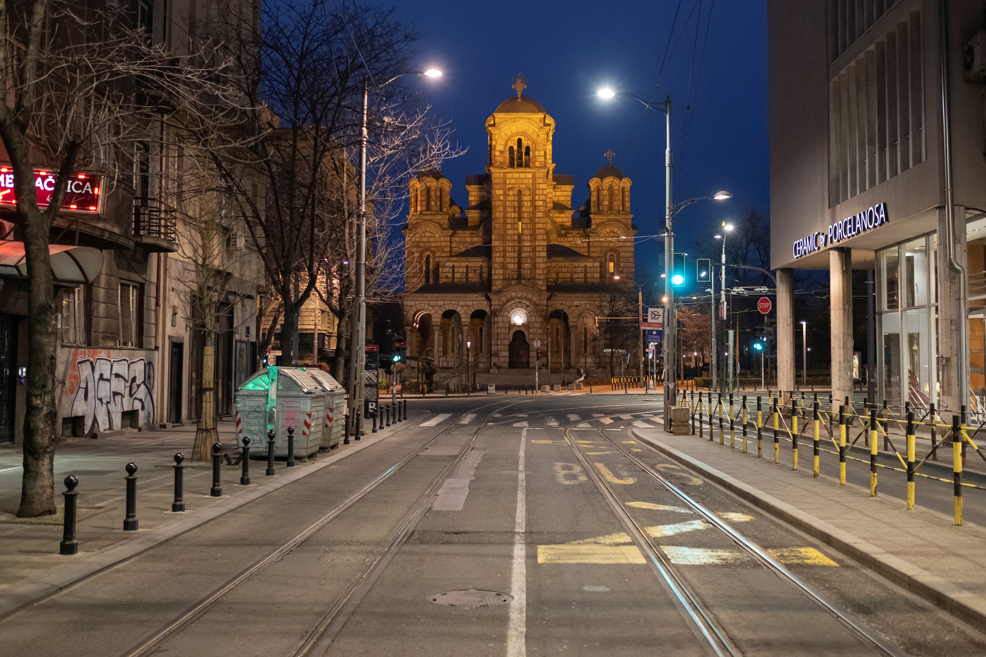 FILE PHOTO: St. Marko's church pictured during a curfew imposed to prevent the spread of coronavirus disease (COVID-19) in Belgrade, Serbia, March 22, 2020. REUTERS