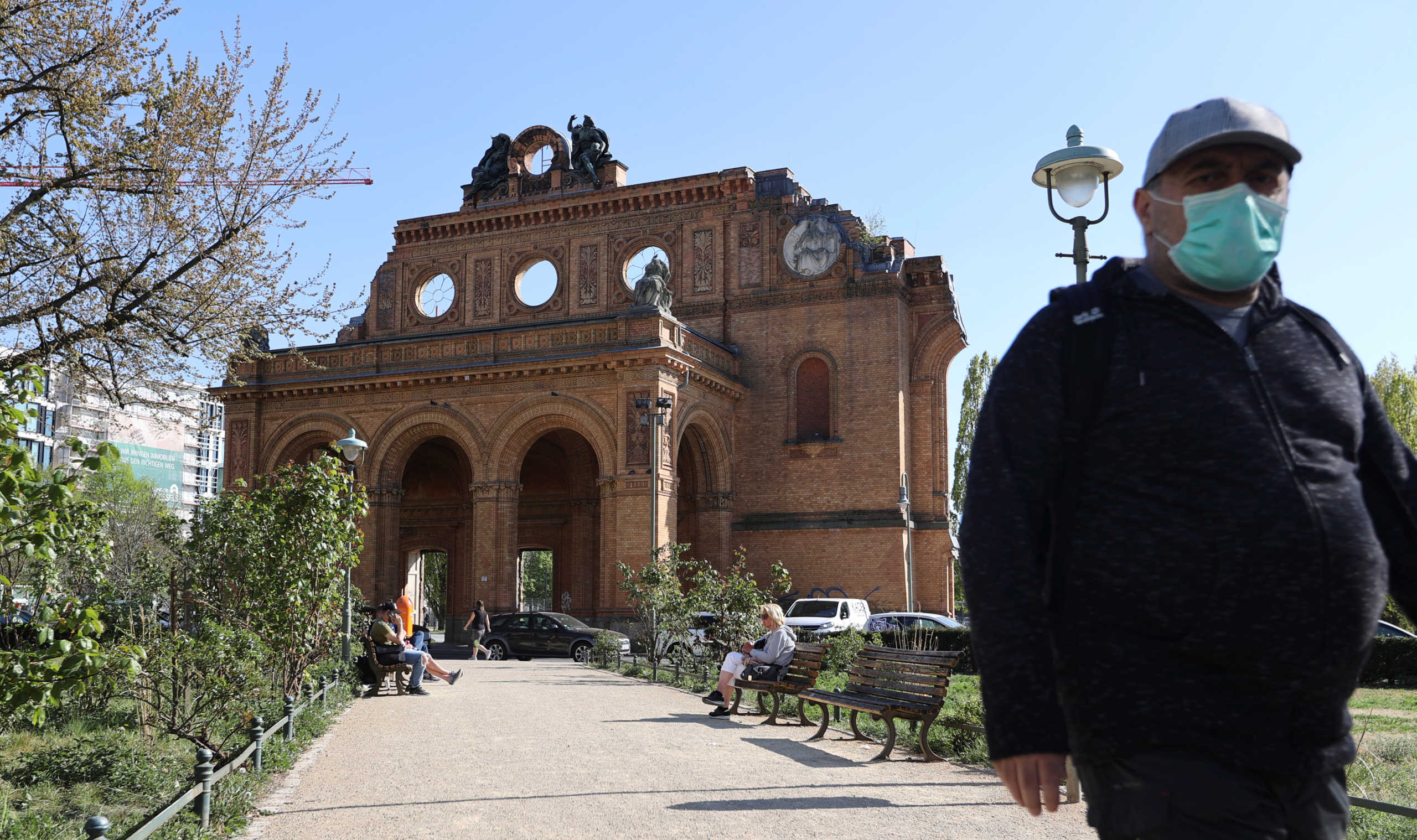 The ruins of Anhalter Bahnhof railway station destroyed in the Battle of Berlin in World War Two are pictured, as the spread of the coronavirus disease (COVID-19) continues in Berlin, Germany, April 23, 2020.  Picture taken April 23, 2020.      REUTERS