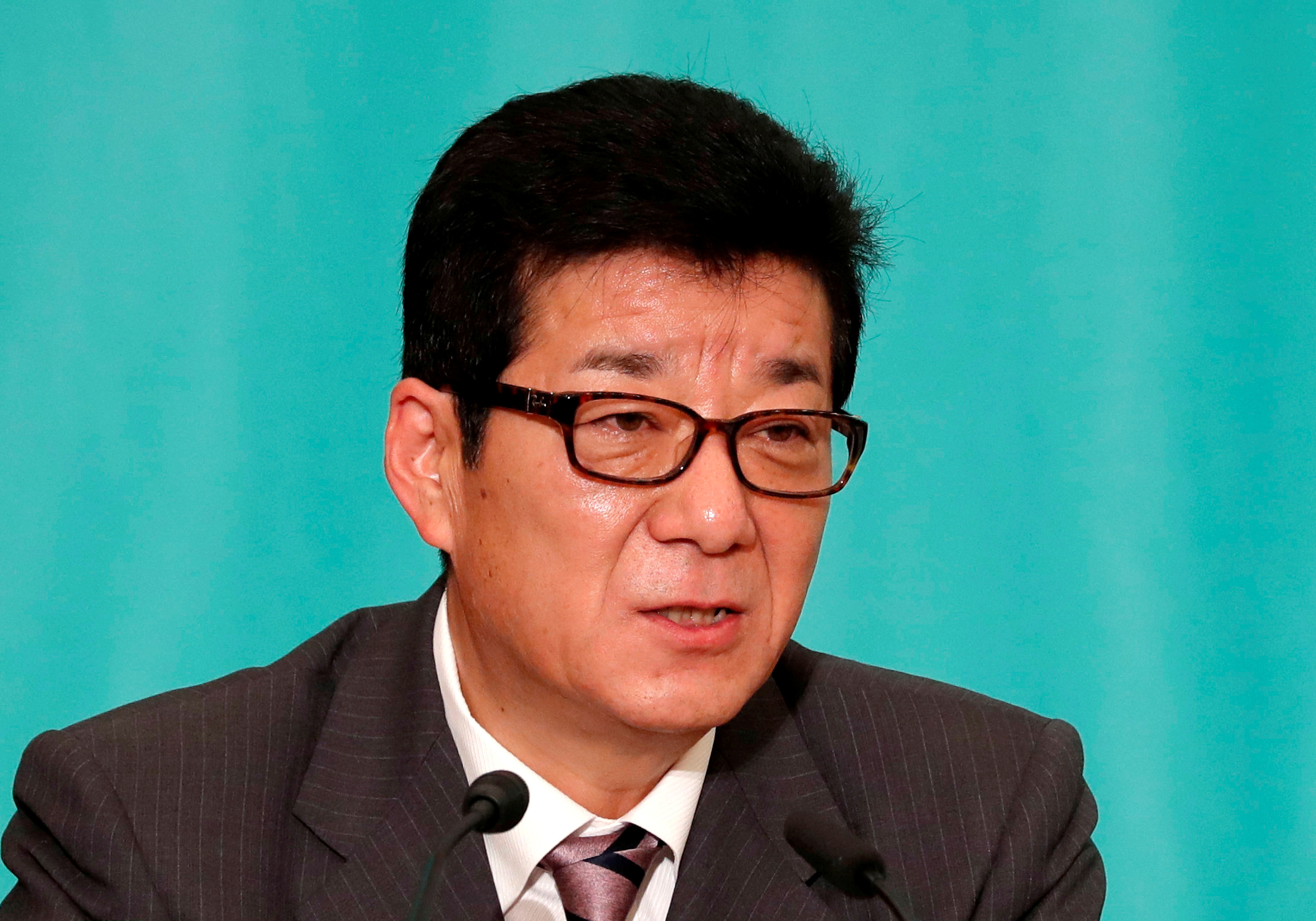 FILE PHOTO: Mayor of Osaka and leader of the Nippon Ishin (Japan Innovation Party) Ichiro Matsui attends a debate session at the Japan National Press Club in Tokyo, Japan July 3, 2019.  REUTERS