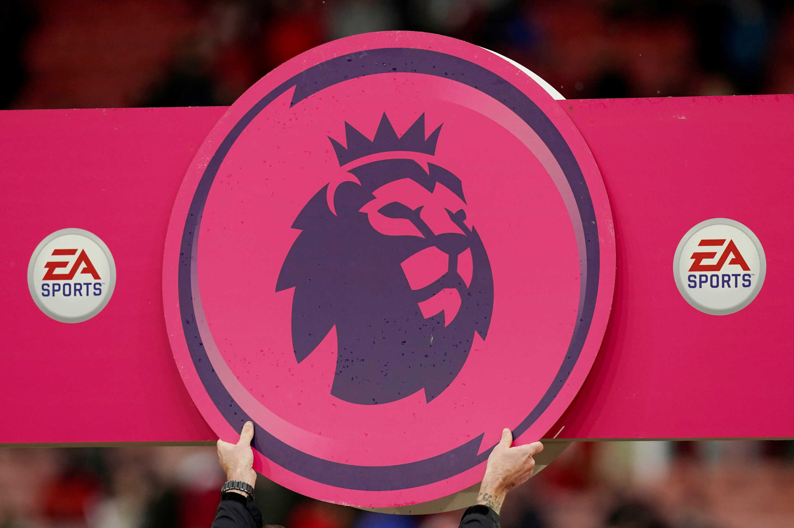 FILE PHOTO: Soccer Football - Premier League - Sheffield United v Brighton & Hove Albion - Bramall Lane, Sheffield, Britain - February 22, 2020  General view of the Premier League logo before the match   REUTERS