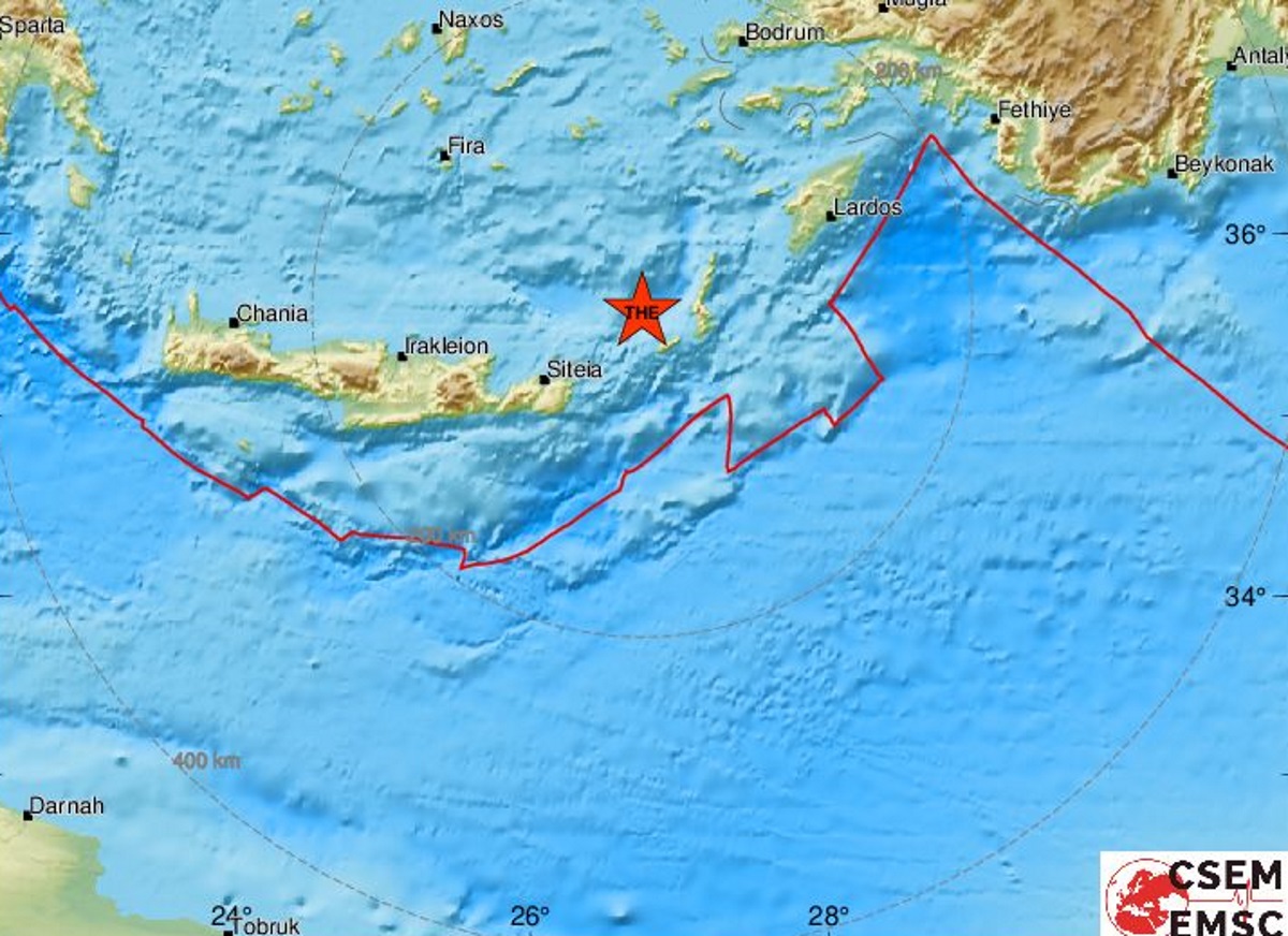 Σεισμός κοντά στην Κρήτη