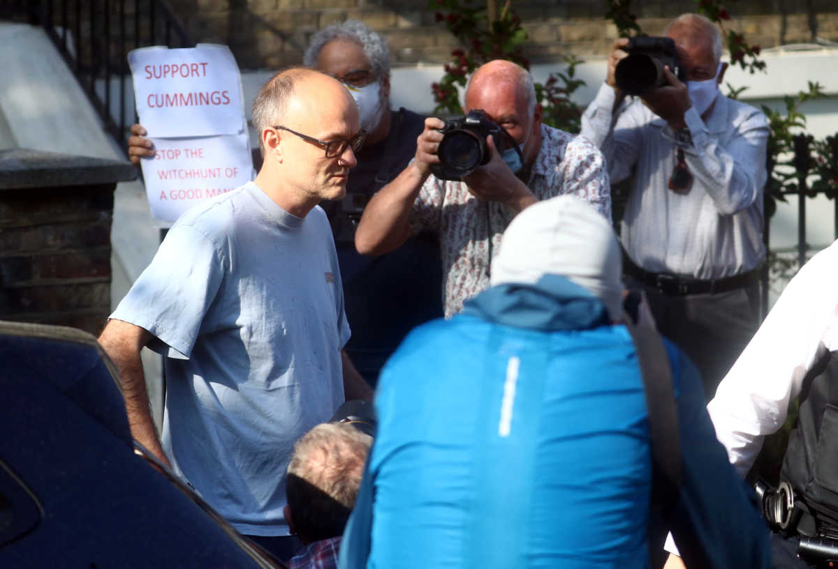 Dominic Cummings, special advisor for Britain's Prime Minister Boris Johnson leaves his house in London, following the outbreak of the coronavirus disease (COVID-19), London, Britain, May 27, 2020. REUTERS
