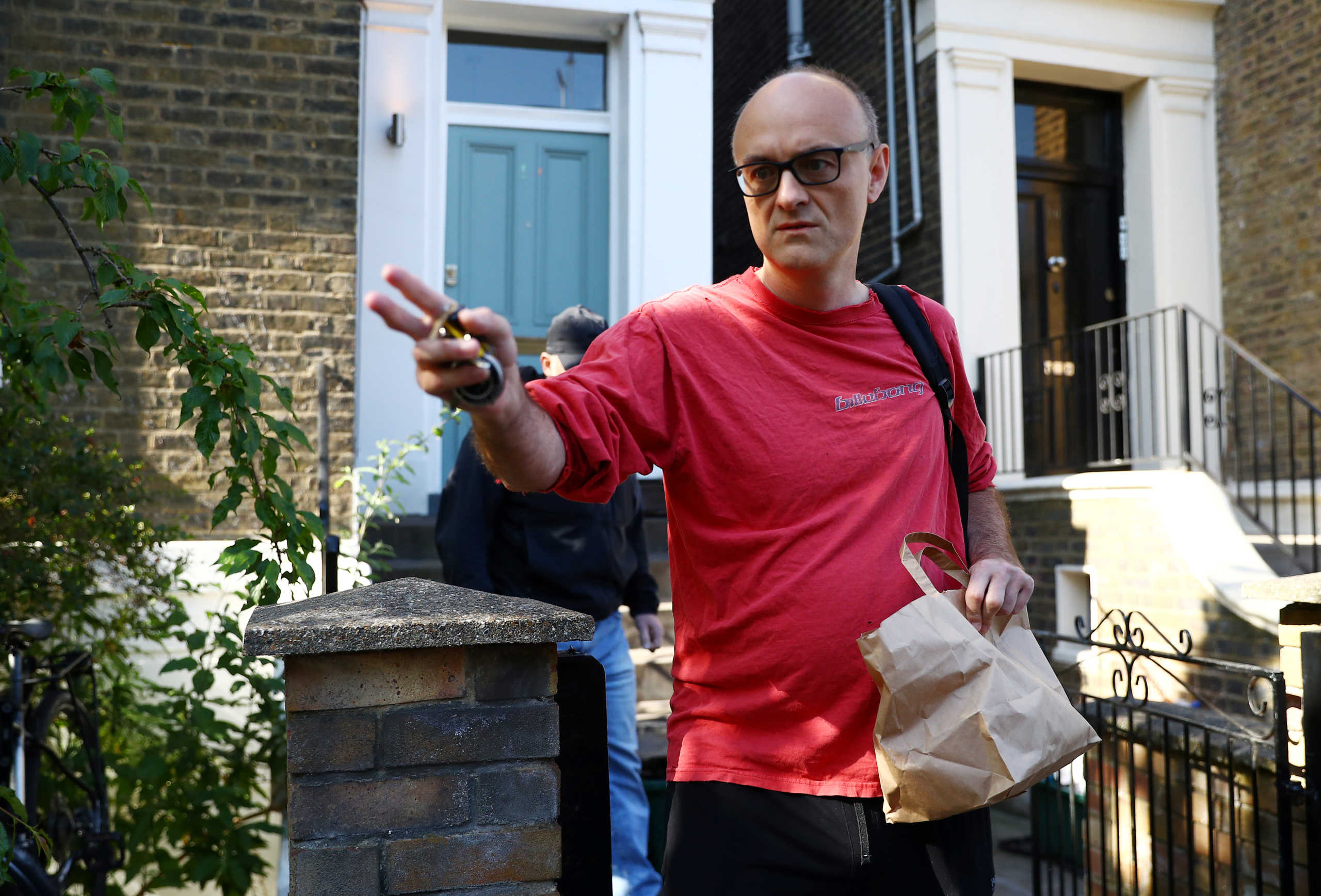 Dominic Cummings, special advisor for Britain's Prime Minister Boris Johnson leaves his house in London following the outbreak of the coronavirus disease (COVID-19), London, Britain, May 25, 2020. REUTERS