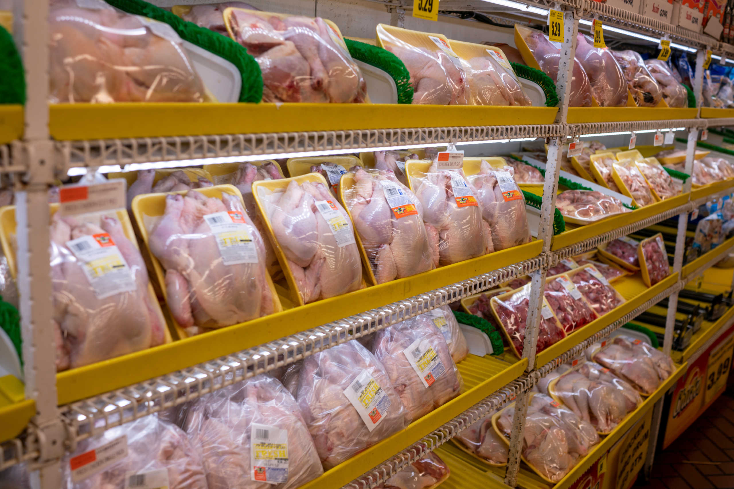 Chickens are displayed for sale in the meat department of a grocery store as the outbreak of the coronavirus disease (COVID-19) continues in the Brooklyn borough of New York U.S., May 5, 2020. REUTERS