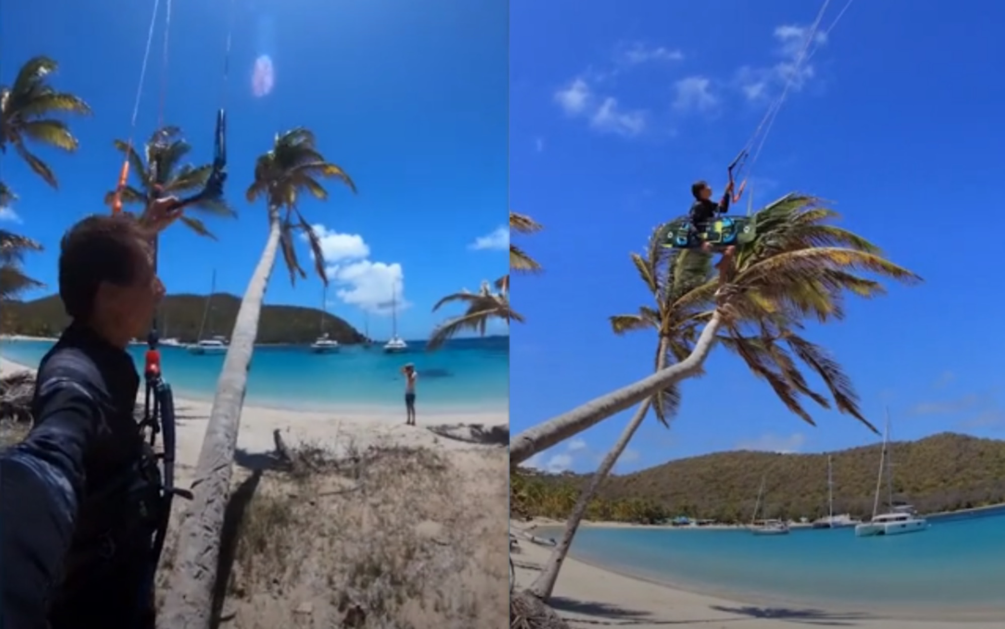 Επαγγελματίας kitesurfer εκτοξεύεται από… δέντρο καρύδας
