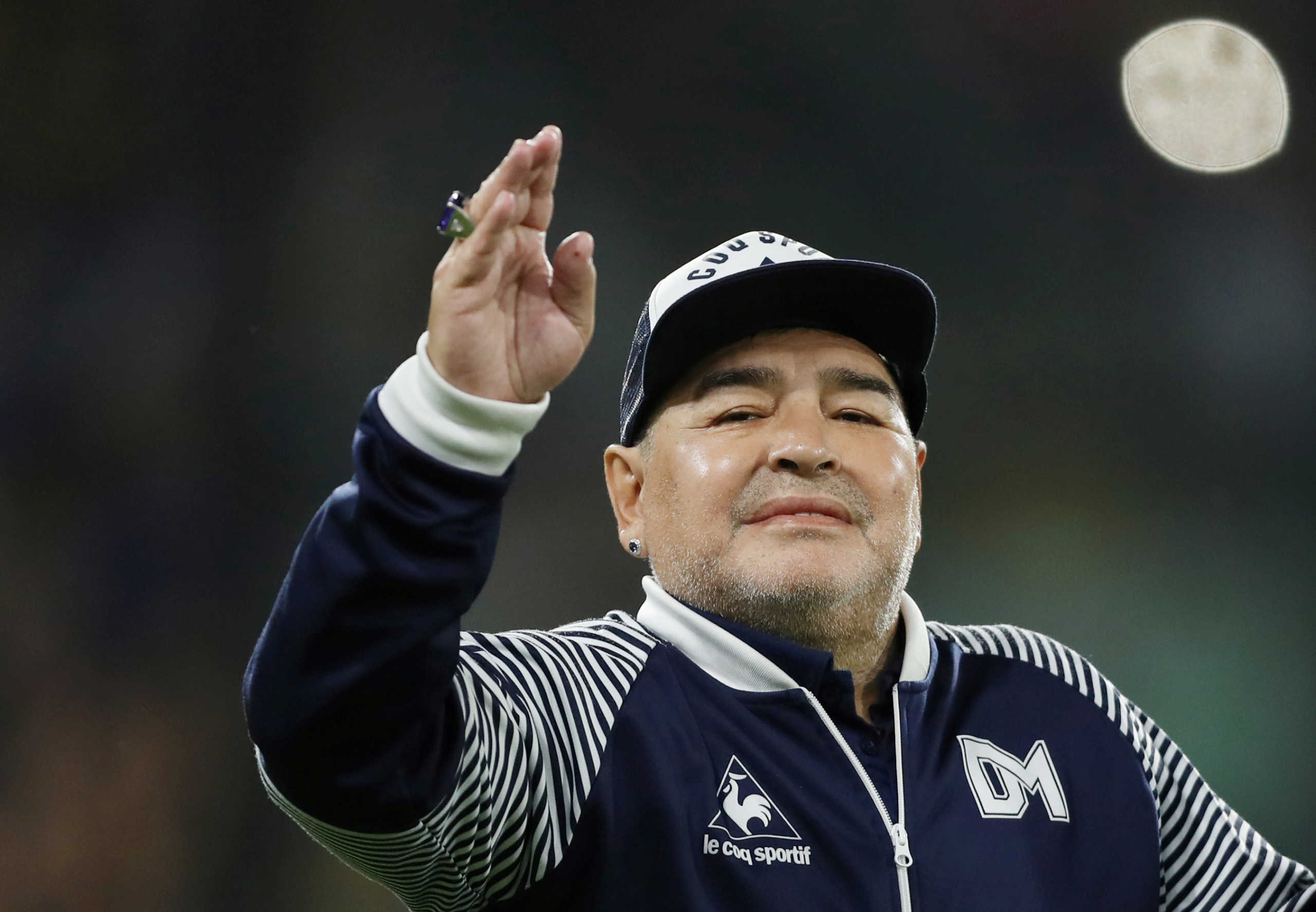 FILE PHOTO: Soccer Football - Gimnasia y Esgrima coach Diego Maradona before the Superliga match against Boca Juniors - Alberto J. Armando Stadium, Buenos Aires, Argentina - March 7, 2020      REUTERS