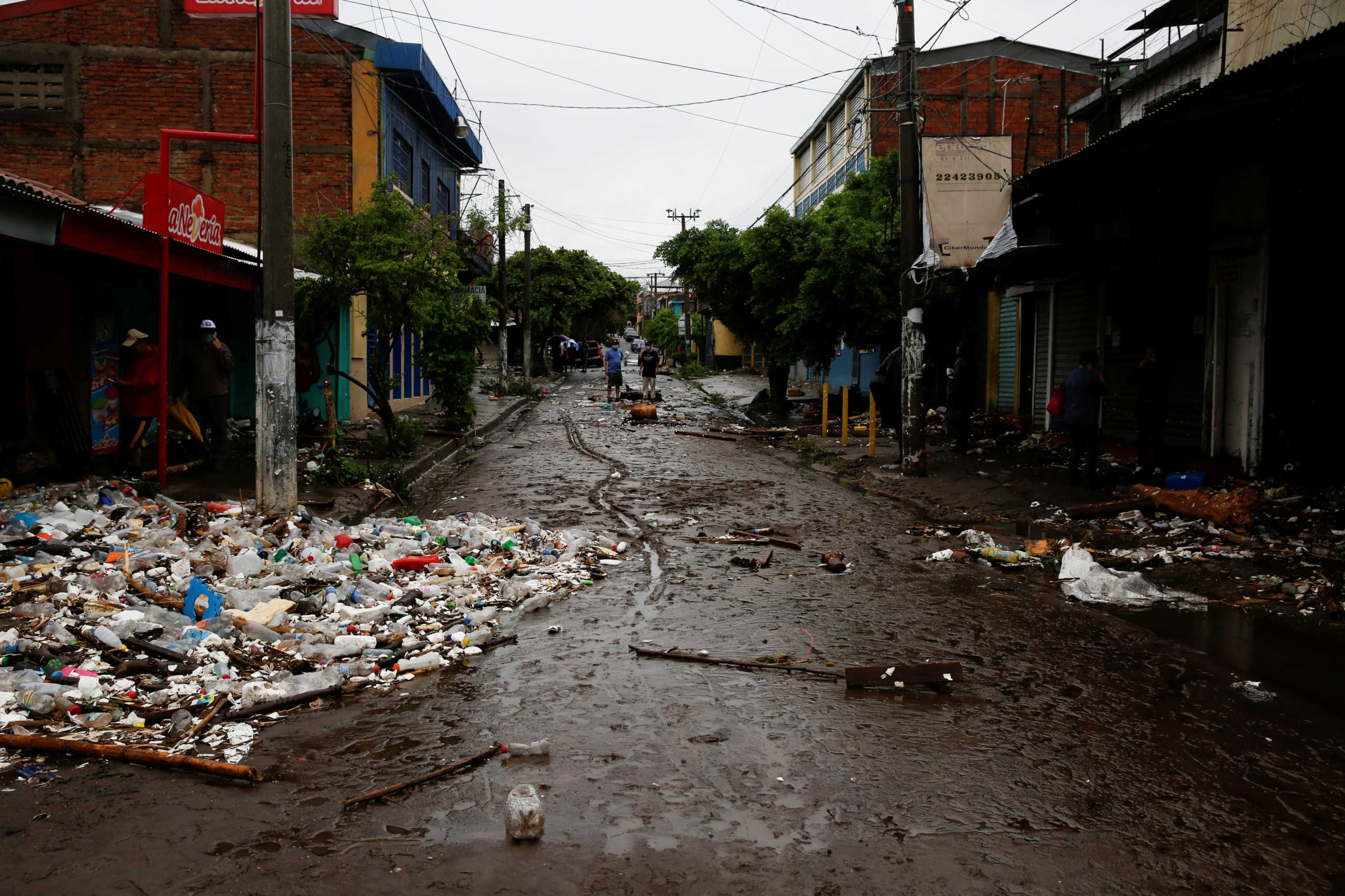Trash dragged by a river is seen on a street after Tropical Storm Amanda, at La Malaga neighborhood, in San Salvador, El Salvador May 31, 2020. REUTERS