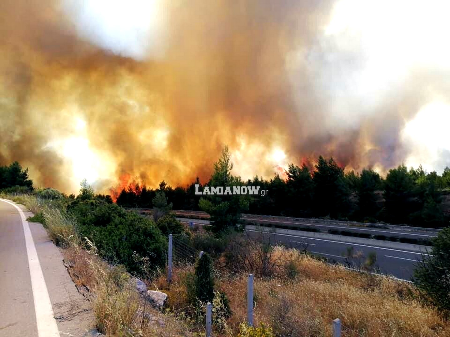 Μεγάλη φωτιά στο Μαρτίνο! Κίνδυνος να περάσει την εθνική οδό και να φτάσει στο χωριό! Διακόπηκε η κυκλοφορία