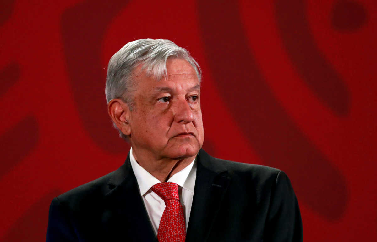 FILE PHOTO: Mexico's President Andres Manuel Lopez Obrador holds a news conference at the National Palace in Mexico City, Mexico, March 17, 2020. REUTERS