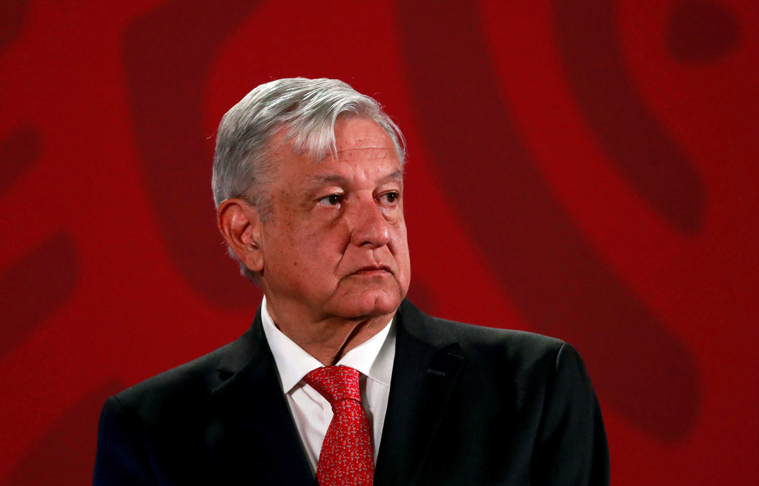 FILE PHOTO: Mexico's President Andres Manuel Lopez Obrador holds a news conference at the National Palace in Mexico City, Mexico, March 17, 2020. REUTERS