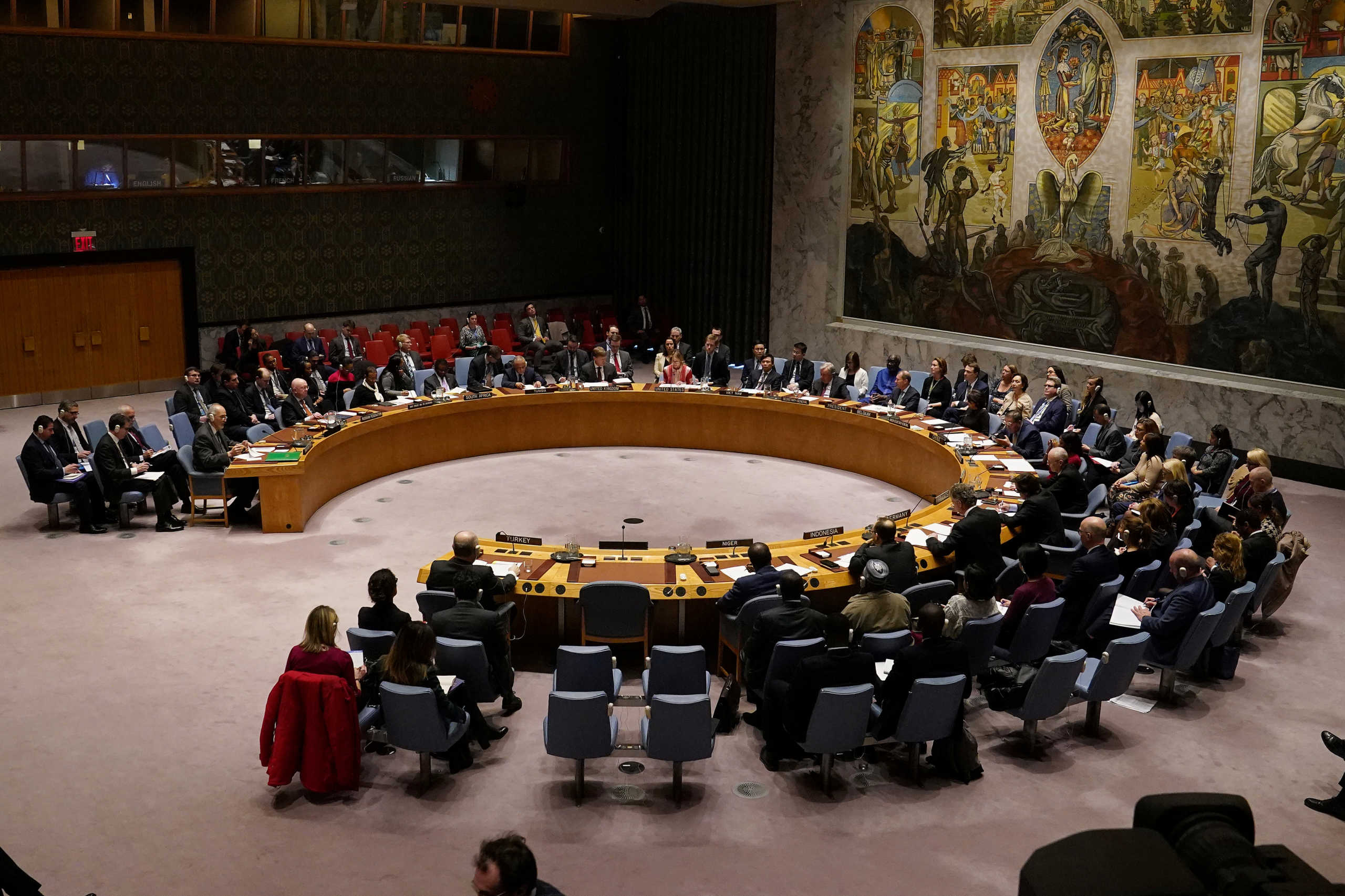 FILE PHOTO: The United Nations Security Council meets about the situation in Syria at United Nations Headquarters in the Manhattan borough of New York City, New York, U.S., February 28, 2020. REUTERS