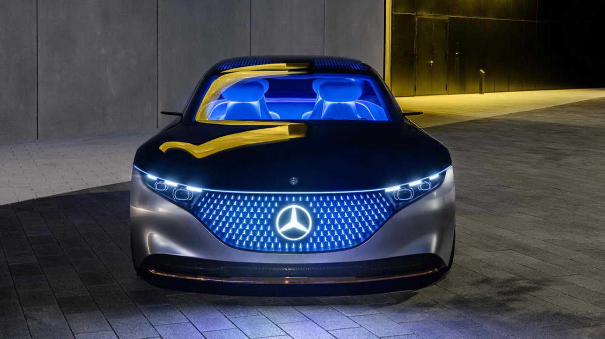 Mercedes-Benz VSION EQS, IAA 2019, der VISION EQS zeigt  einen Ausblick auf ein Konzept eines vollelektrischen Fahrzeugs der Luxusklasse.