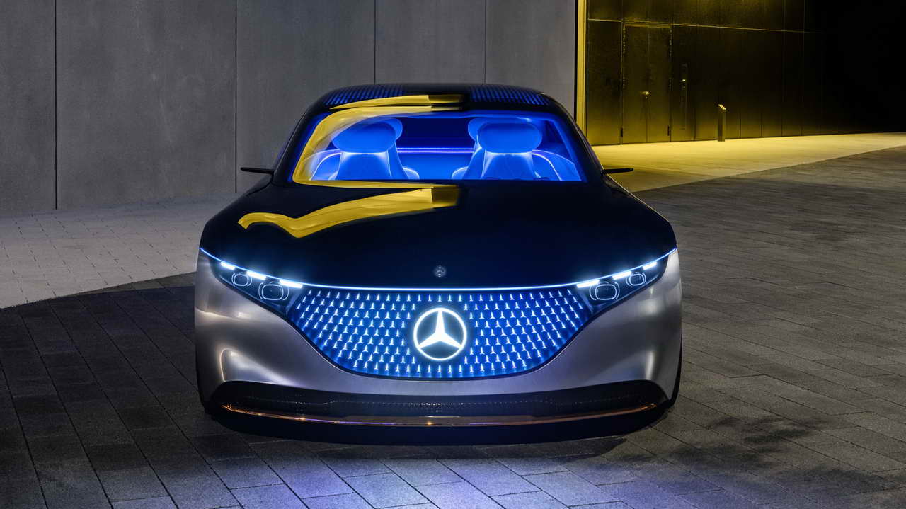 Mercedes-Benz VSION EQS, IAA 2019, der VISION EQS zeigt  einen Ausblick auf ein Konzept eines vollelektrischen Fahrzeugs der Luxusklasse.