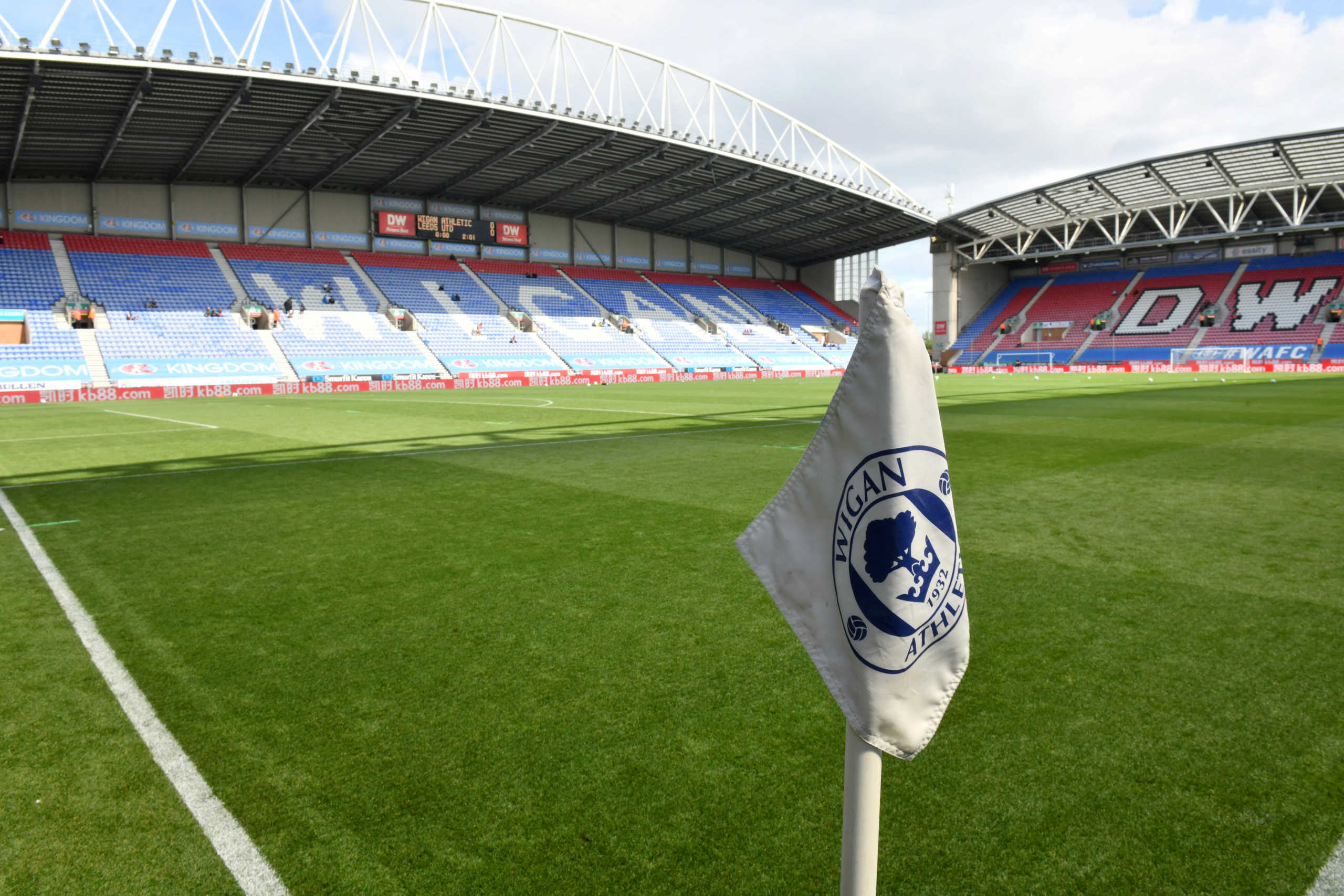 FILE PHOTO: Soccer Football - Championship - Wigan Athletic v Leeds United - DW Stadium, Wigan, Britain - August 17, 2019   General view inside the stadium before the match   Action Images