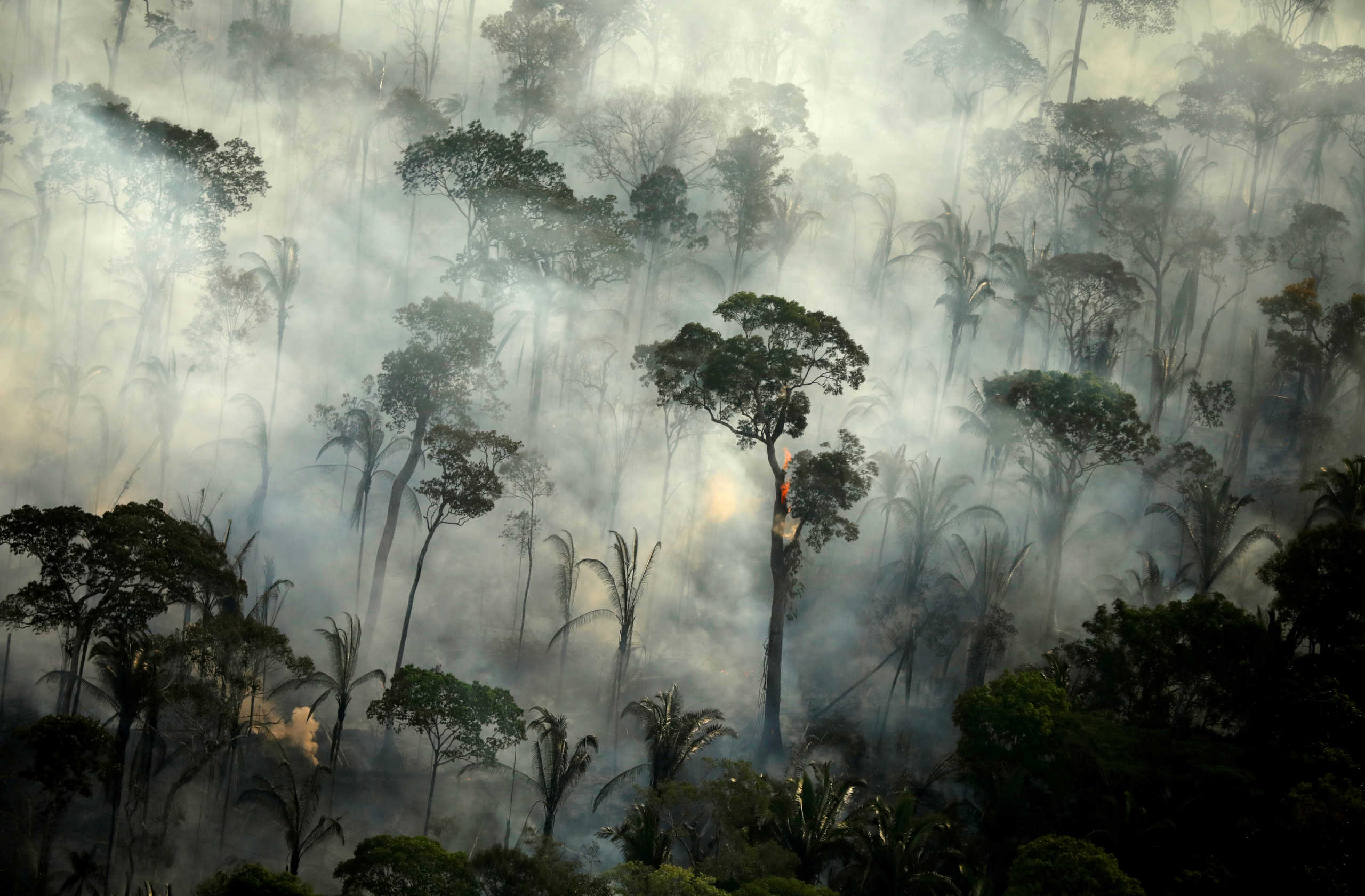 FILE PHOTO: Smoke billows from a fire in an area of the Amazon rainforest near Porto Velho, Rondonia State, Brazil, September 10, 2019. REUTERS