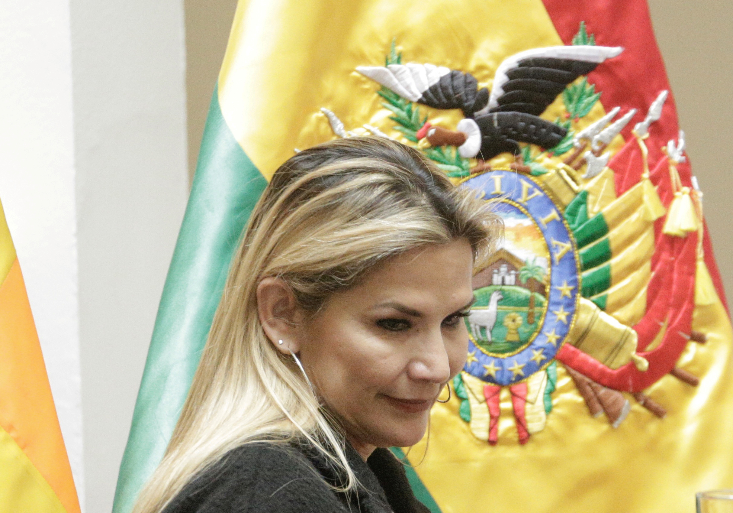 FILE PHOTO: Bolivia's interim President Jeanine Anez attends a ceremony at the presidential palace in La Paz, Bolivia March 13, 2020. REUTERS