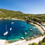 The beach Pefkos of Skyros island in Sporades, Greece