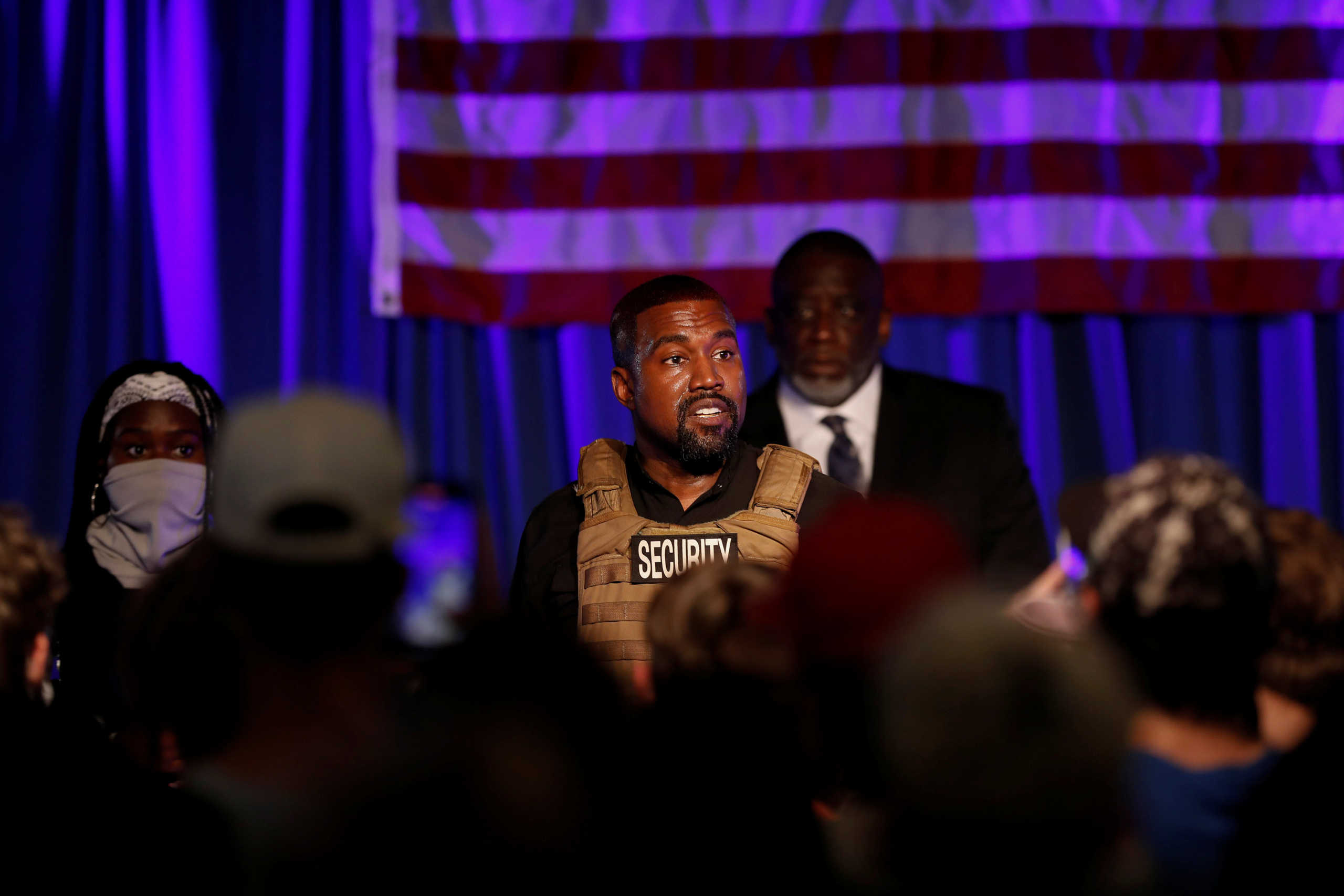 Rapper Kanye West holds his first rally in support of his presidential bid in North Charleston, South Carolina, U.S. July 19, 2020.  REUTERS