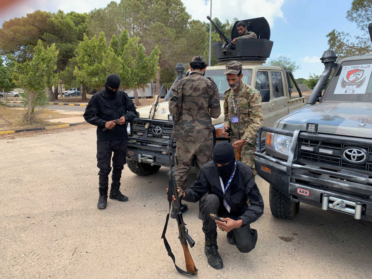 Troops loyal to Libya's internationally recognized government prepare themselves before heading to Sirte, in Tripoli, Libya, Libya July 6, 2020. REUTERS