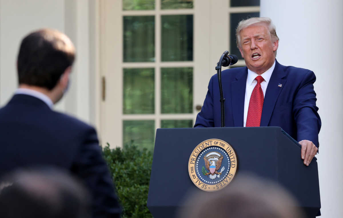 FILE PHOTO: U.S. President Donald Trump attends a news conference in the Rose Garden at the White House in Washington, U.S., July 14, 2020. REUTERS
