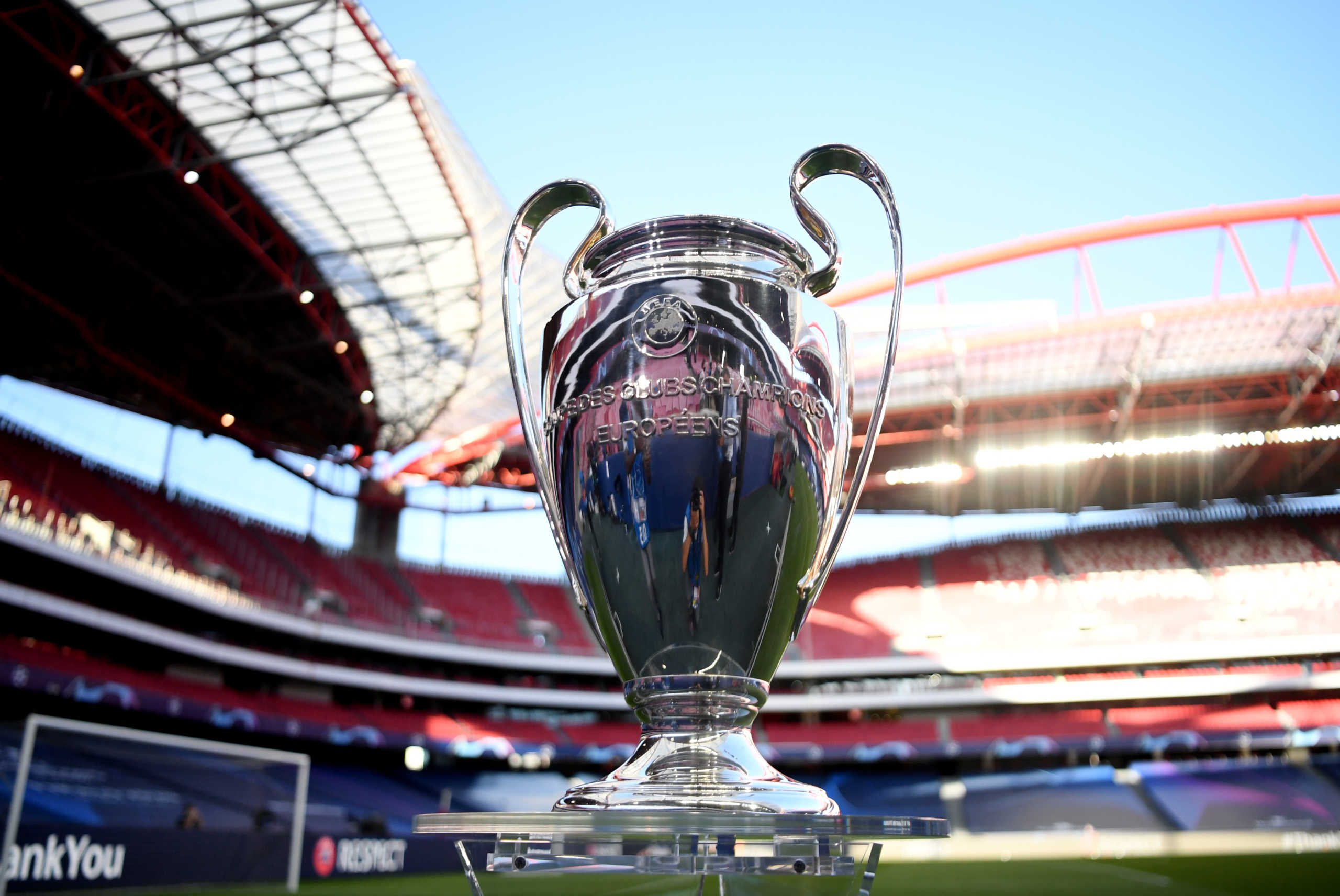 Soccer Football - Champions League - Semi Final - RB Leipzig v Paris St Germain - Estadio da Luz, Lisbon, Portugal - August 18, 2020  General view of the Champions League trophy before the match, , as play resumes behind closed doors following the outbreak of the coronavirus disease (COVID-19)  David Ramos