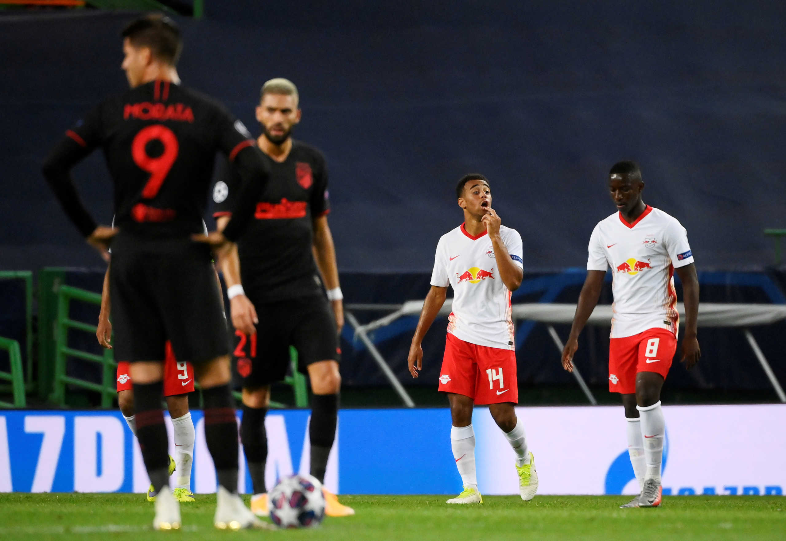 Soccer Football - Champions League - Quarter Final - RB Leipzig v Atletico Madrid - Estadio Jose Alvalade, Lisbon, Portugal - August 13, 2020  RB Leipzig's Tyler Adams celebrates scoring their second goal, as play resumes behind closed doors following the outbreak of the coronavirus disease (COVID-19)  Lluis Gene