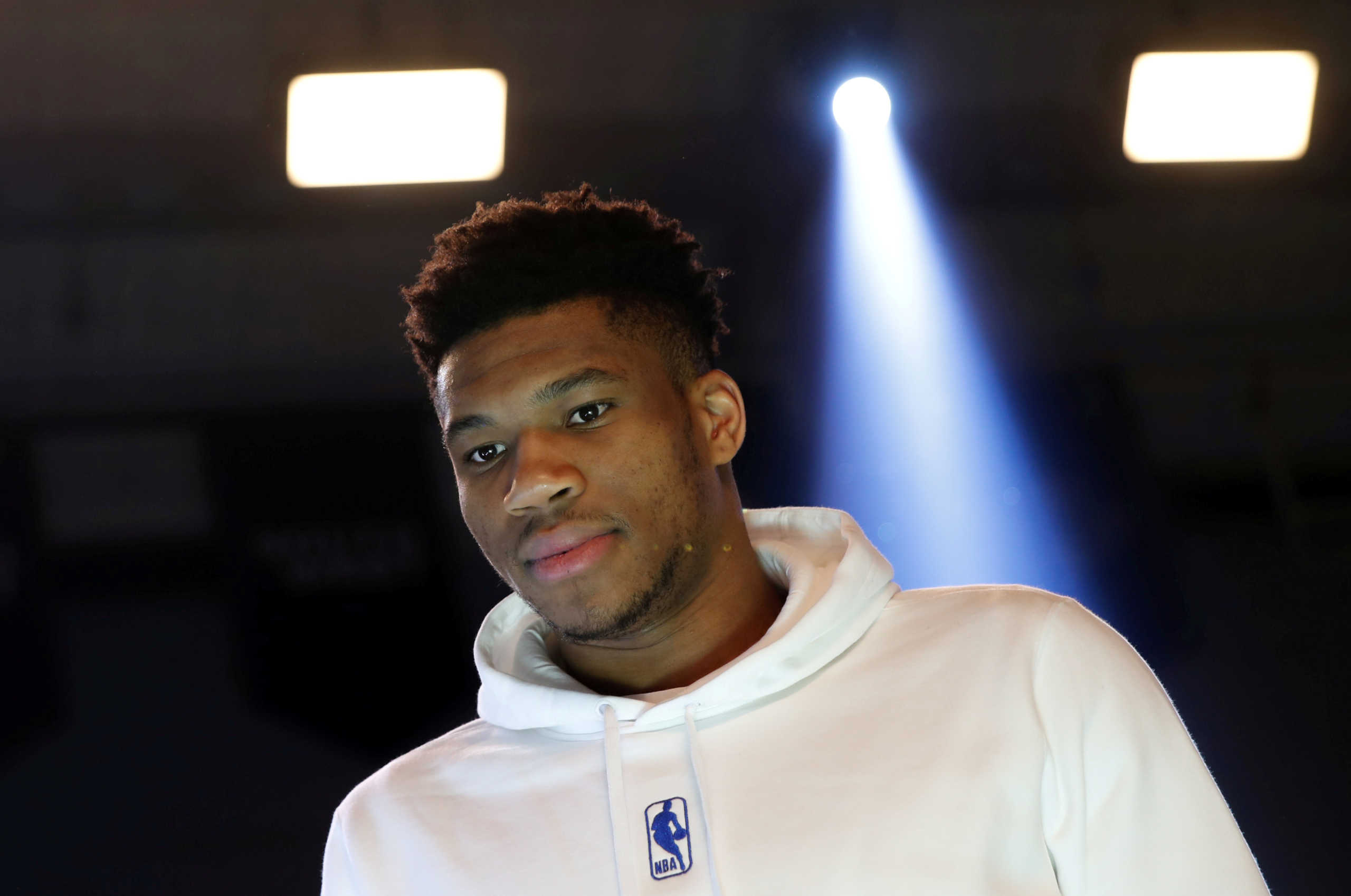 FILE PHOTO: Milwaukee Bucks forward Giannis Antetokounmpo attends the Paris Ring basketball tournament ahead of the NBA Paris Game 2020 in Paris, France January 22, 2020. REUTERS