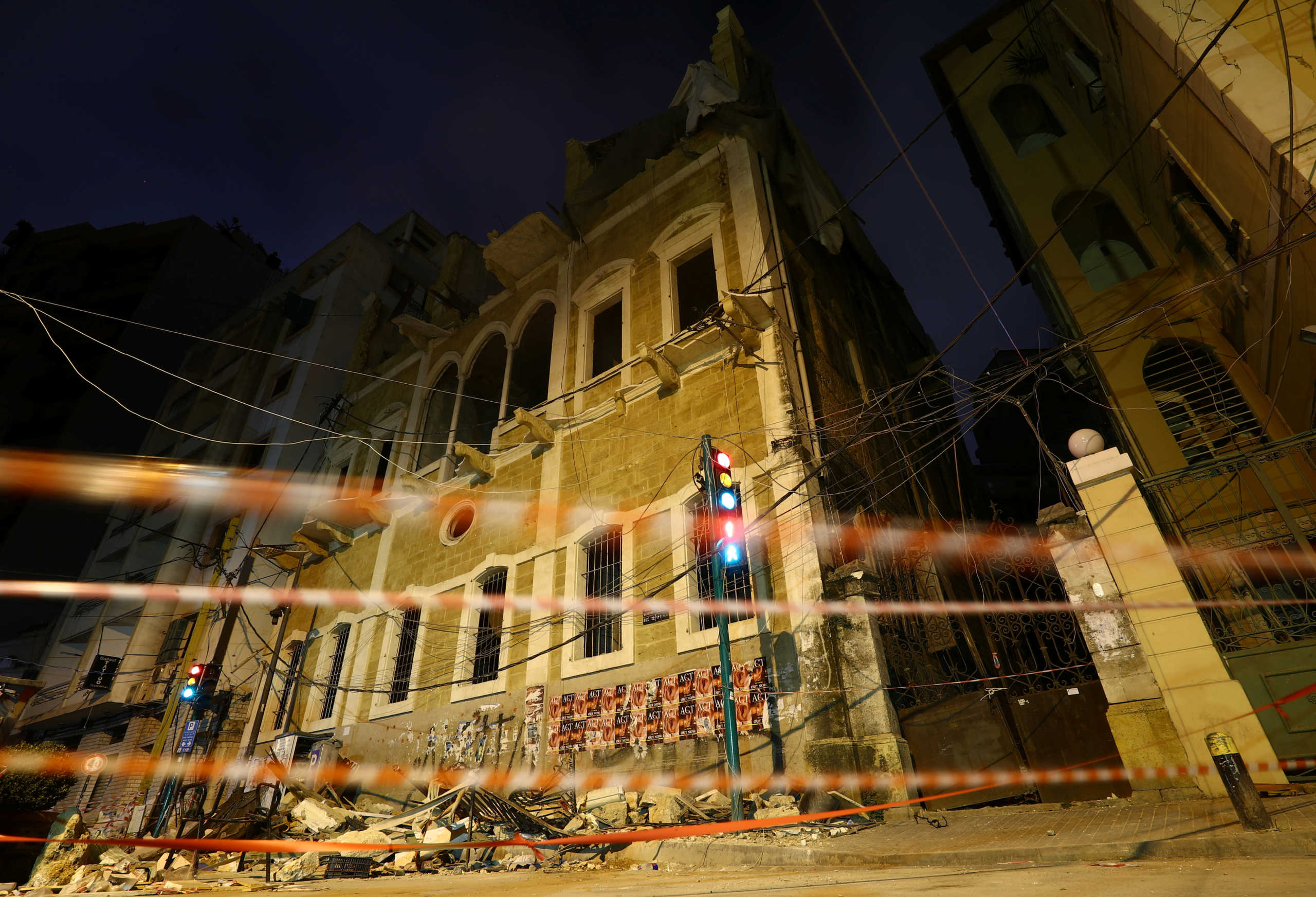 A view shows a damaged building in the aftermath of a massive explosion at the port of Beirut, Lebanon, August 12, 2020. Picture taken August 12, 2020. REUTERS
