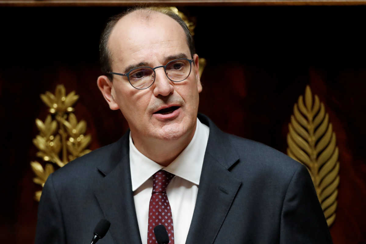FILE PHOTO: French Prime Minister Jean Castex delivers a speech unveiling  government policy in the National Assembly in Paris, France, July 15, 2020.  REUTERS