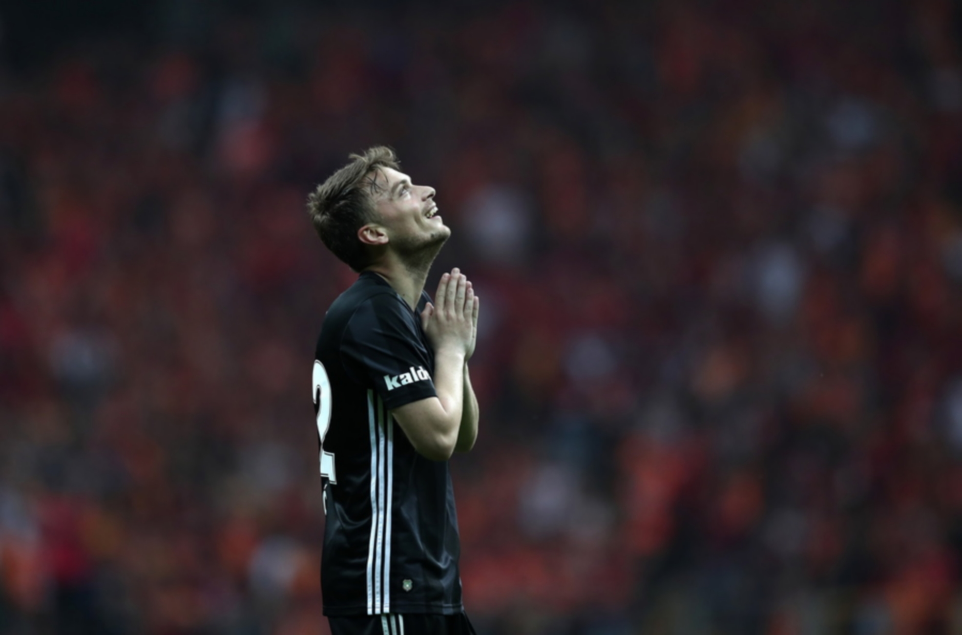 epa07549409 Besiktas' Adem Ljajic reacts during the Turkish Super League soccer match between Galatasaray and Besiktas in Istanbul, Turkey, 05 May 2019.  EPA