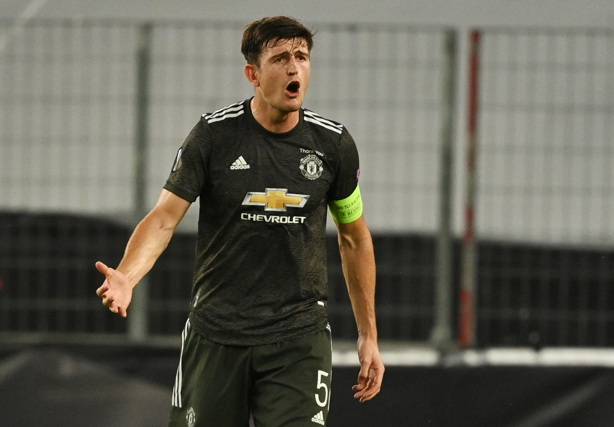 Soccer Football - Europa League Semi Final - Sevilla v Manchester United - RheinEnergieSTADION, Cologne, Germany - August 16, 2020  Manchester United's Harry Maguire reacts, as play resumes behind closed doors following the outbreak of the coronavirus disease (COVID-19) Ina Fassbender