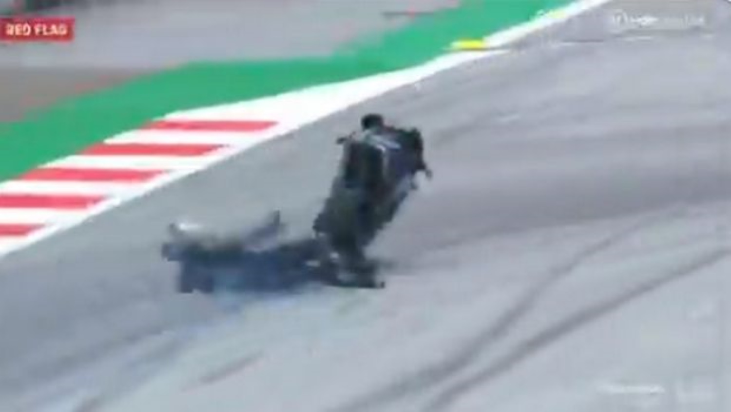Moto GP: Έπεσε από τη μηχανή του ο Βινιάλες! Στις φλόγες η μοτοσυκλέτα (vid)