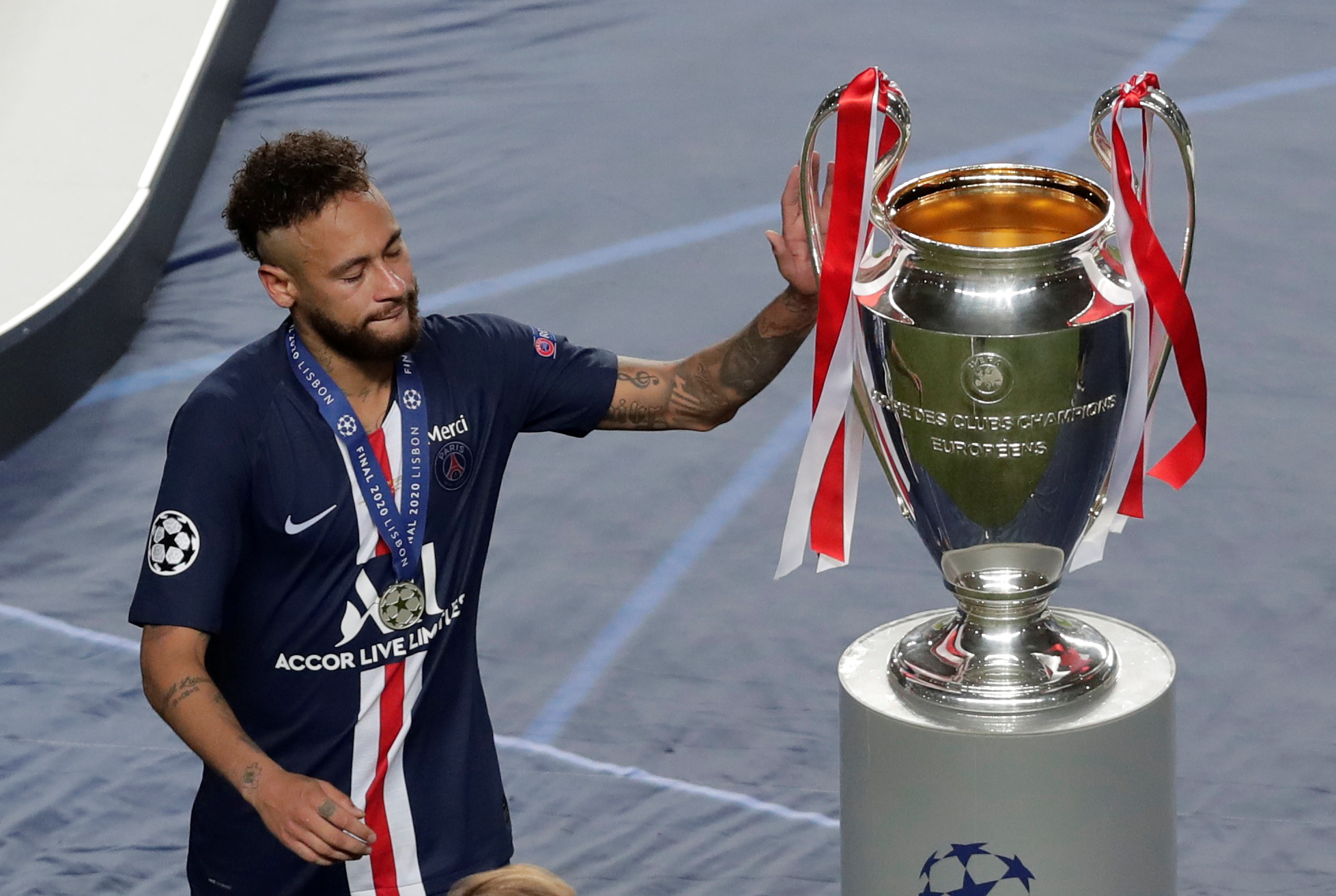 Soccer Football - Champions League - Final - Bayern Munich v Paris St Germain - Estadio da Luz, Lisbon, Portugal - August 23, 2020  Paris St Germain's Neymar after the match, as play resumes behind closed doors following the outbreak of the coronavirus disease (COVID-19)  Manu Fernandez
