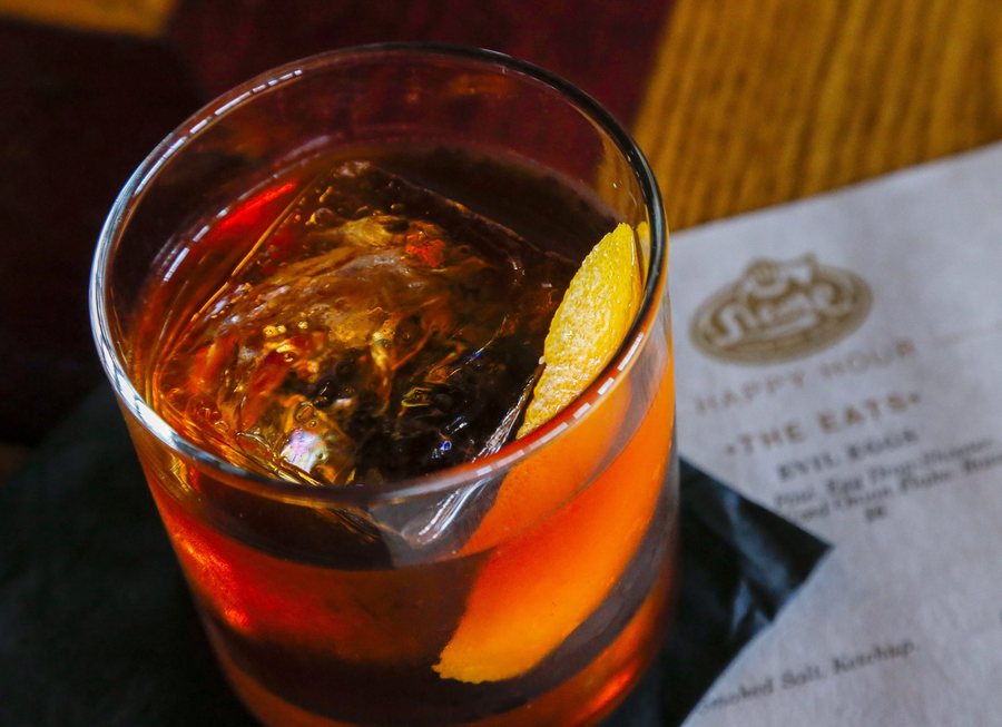 epa05219134 An 'Elena's Old Fashioned' bourbon cocktail at Neme Gastro Pub using a clear cube of ice made by Mixology Ice in Miami, Florida, USA, 18 March 2016. Mixology Ice provides handcrafted custom ice cubes to a variety of high end restaurants in the Miami area. The pristine cubes and spheres of ice include water that has been filtered many times to eliminate visual and taste impurities.  EPA
