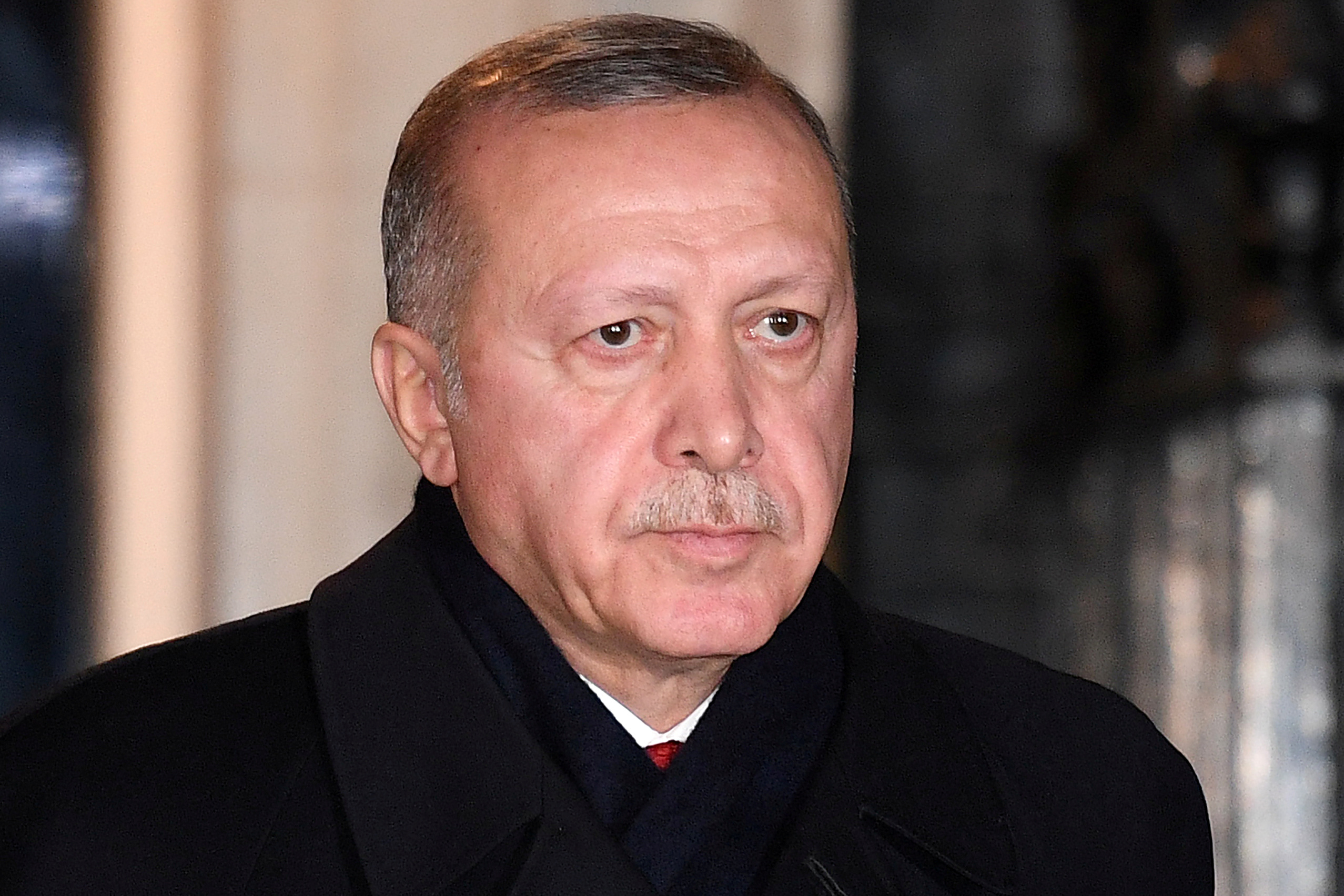 FILE PHOTO: Turkey's President Tayyip Erdogan leaves Downing Street after talks with Britain's Prime Minister Boris Johnson and other heads of state, ahead of the NATO summit in Watford, in London, Britain December 3, 2019. Daniel Leal-Olivas