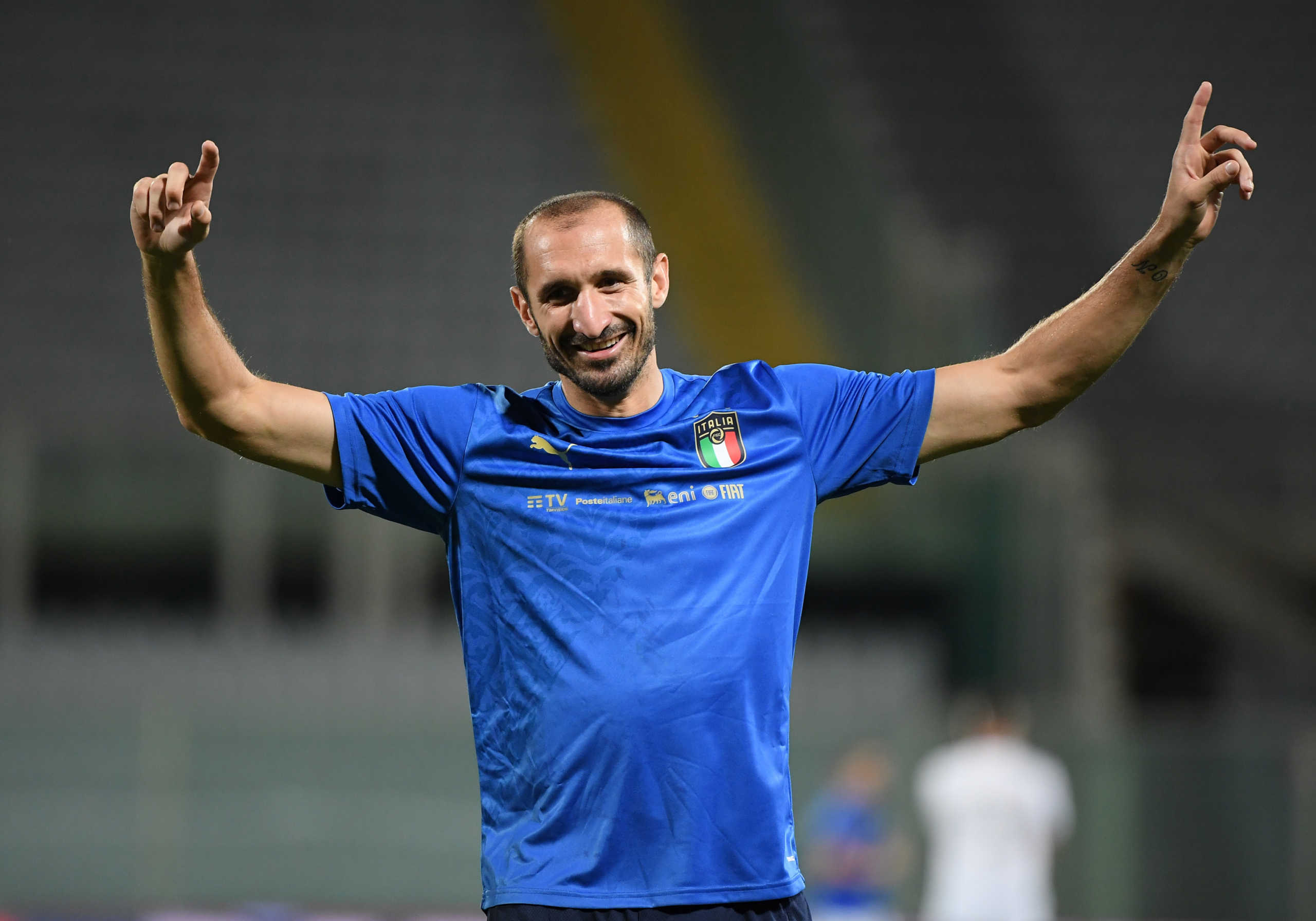 Soccer Football - UEFA Nations League - League A - Group 1 - Italy v Bosnia and Herzegovina - Stadio Artemio Franchi, Florence, Italy - September 4, 2020 Italy's Giorgio Chiellini during the warm up before the match REUTERS