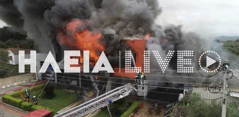 Πύργος Ηλείας – κόλαση του Δάντη: Μεγάλο κατάστημα έγινε στάχτη από φωτιά (video)