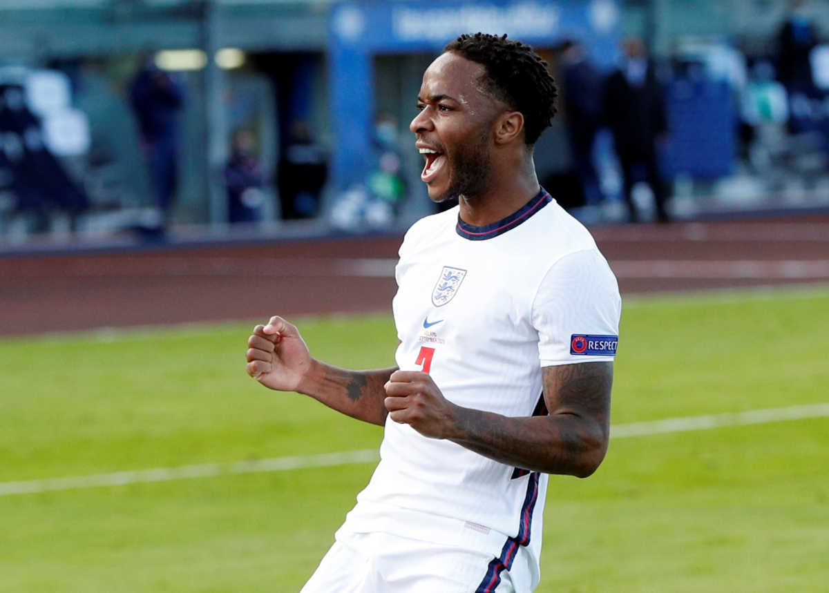 Soccer Football - UEFA Nations League - League A - Group 2 - Iceland v England - Laugardalsvollur, Reykjavik, Iceland - September 5, 2020  England's Raheem Sterling celebrates scoring their first goal   REUTERS