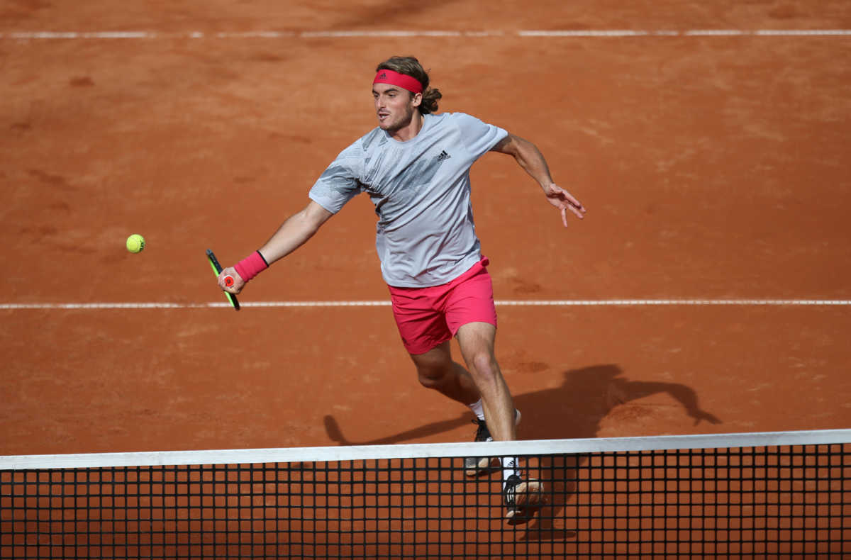 Tennis - ATP 500 - Hamburg European Open - Am Rothenbaum, Hamburg, Germany - September 25, 2020   Greece's Stefanos Tsitsipas in action during his quarter final match against Serbia's Dusan Lajovic   REUTERS