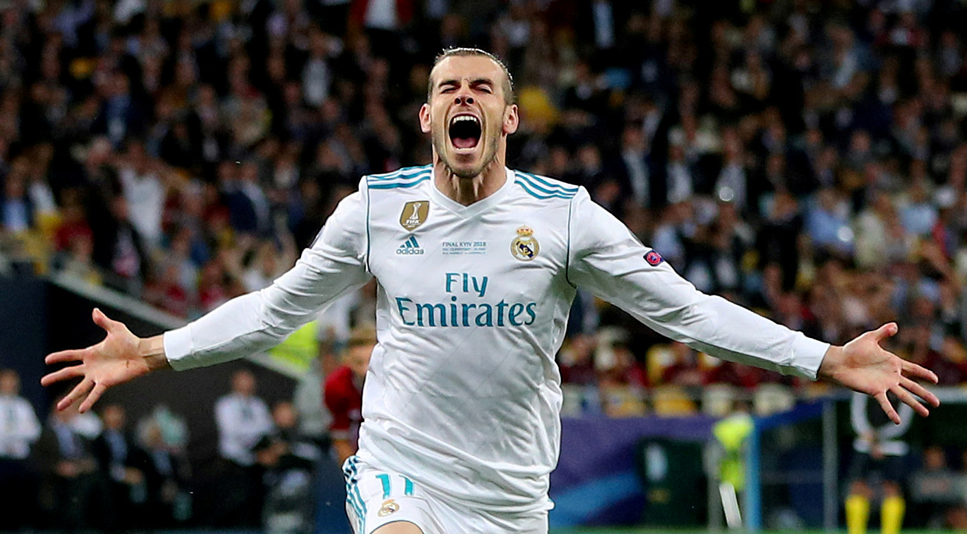 FILE PHOTO: FILE PHOTO: Soccer Football - Champions League Final - Real Madrid v Liverpool - NSC Olympic Stadium, Kiev, Ukraine - May 26, 2018   Real Madrid's Gareth Bale celebrates scoring their second goal    REUTERS
